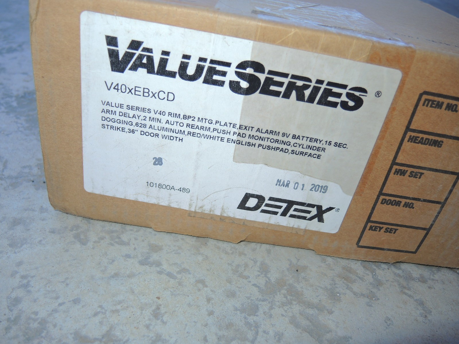 Detex V40xEBxCD Emergency Exit Alarm Open Box