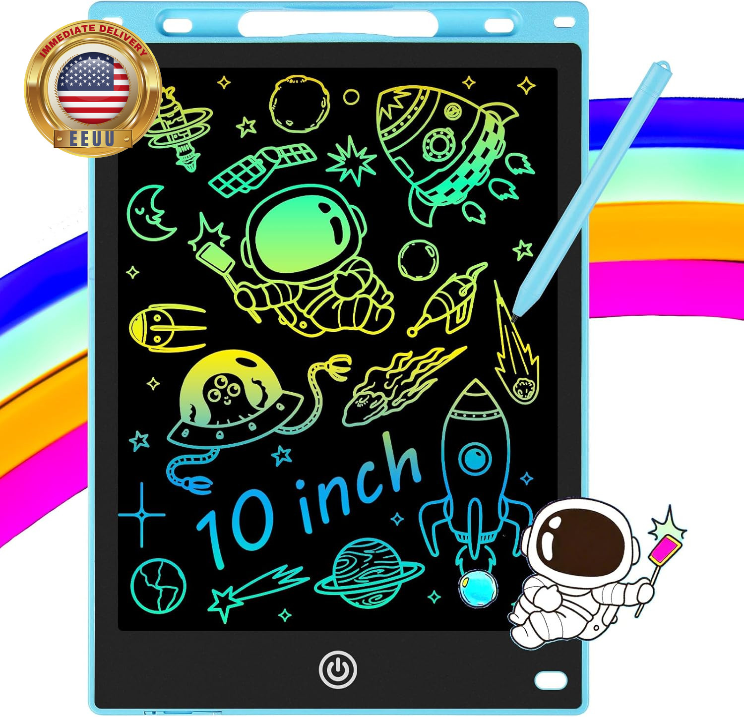 10 Inch LCD Writing Tablet - Colorful Electronic Drawing Pad & Doodle Board for