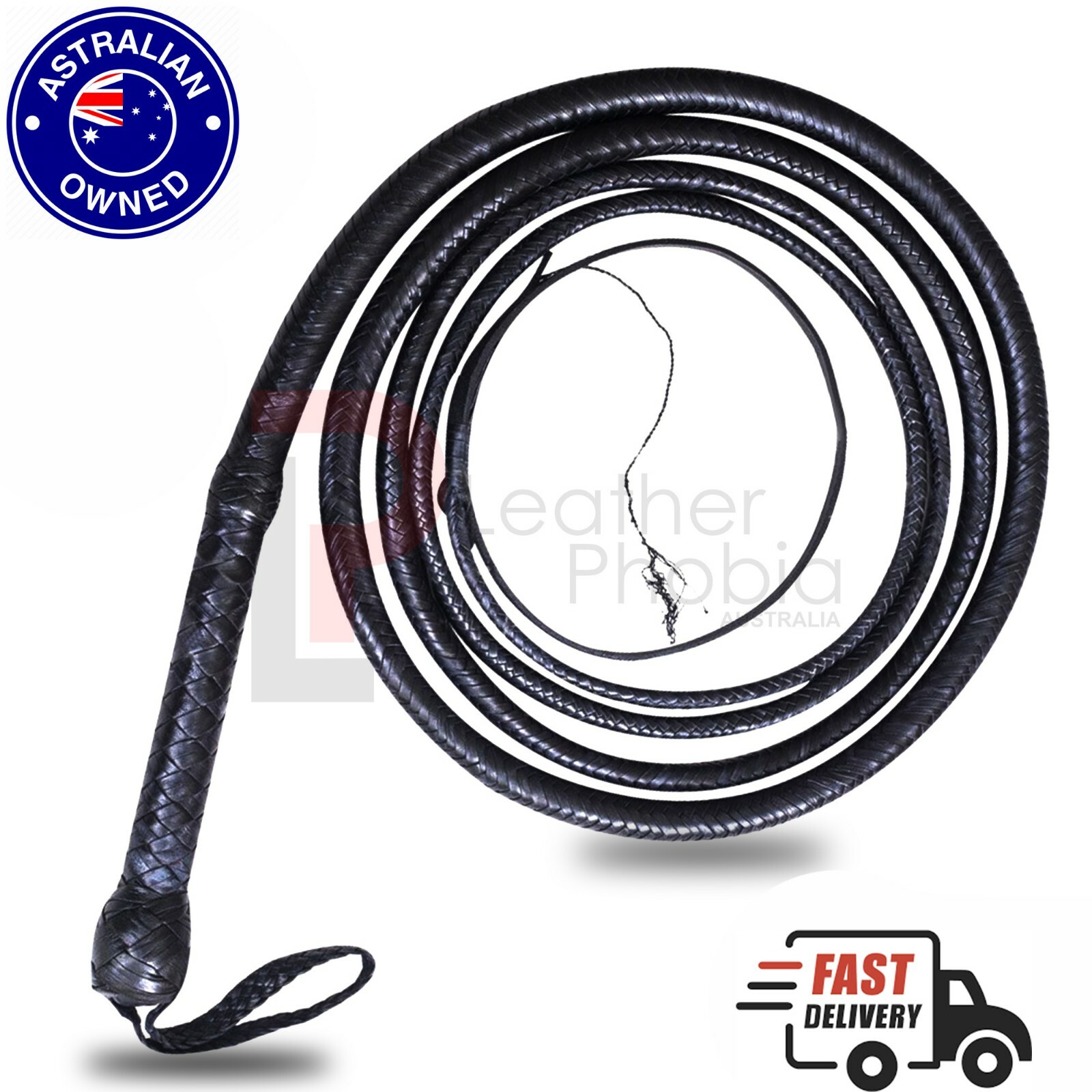 Genuine Kangaroo Leather Bullwhip 08 Feet Long 16 Plait Heavy Duty whip Handmade