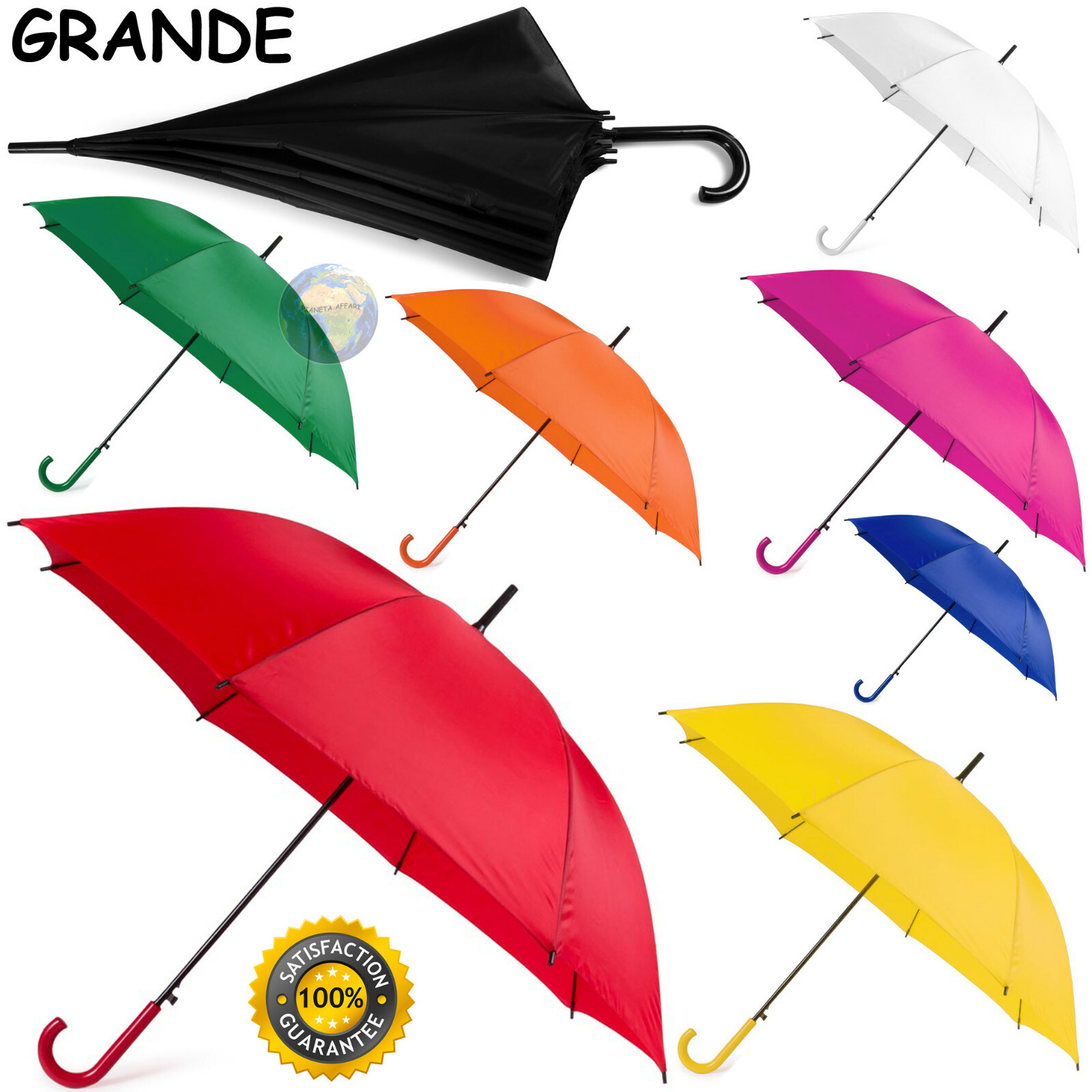 Large Umbrella For Rain Automatic Hook Handle For Men Women