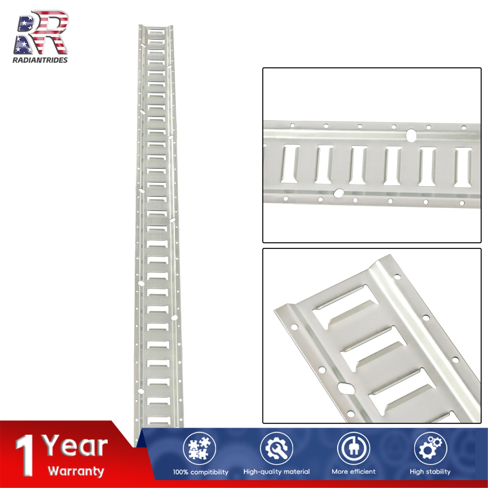 32 Piece 5' Galvanized E Track Rail Set Silver Finish Fit For Enclosed Trailers