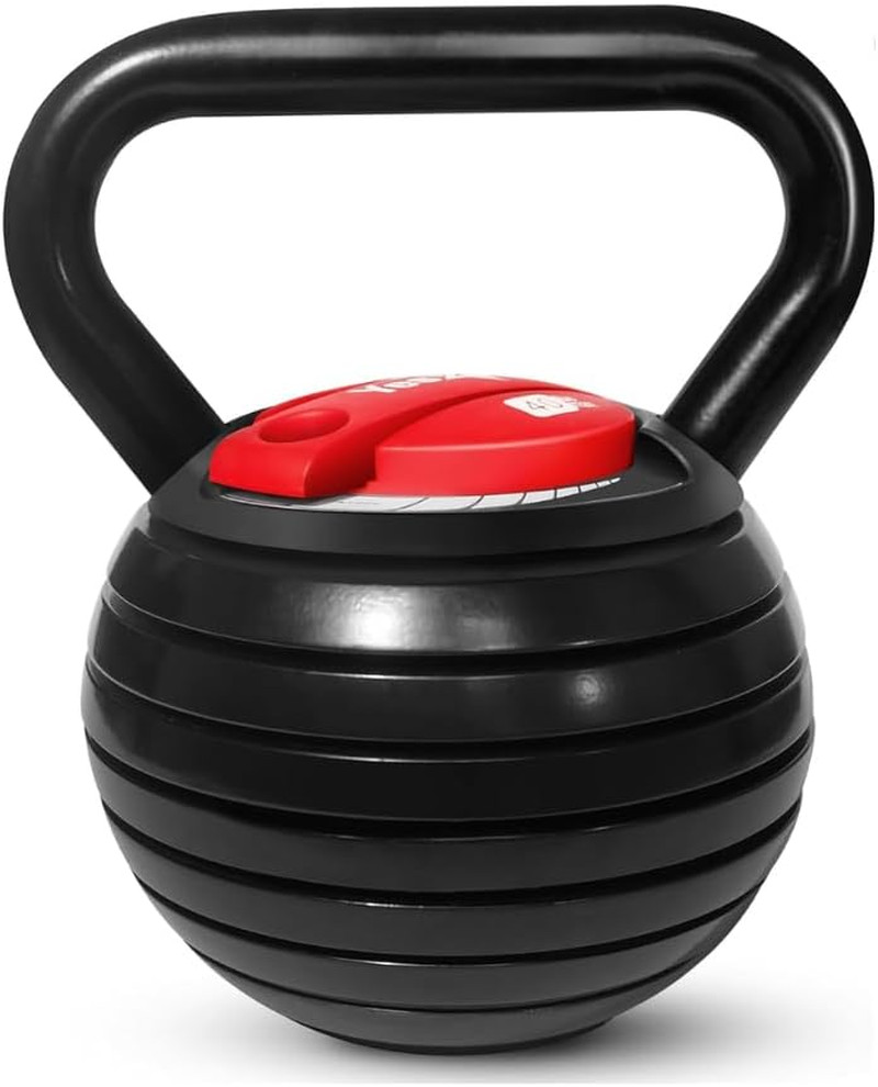 Adjustable Kettlebell Set, 20–40 LB Weight Set, Solid Cast Iron Handle with Spac
