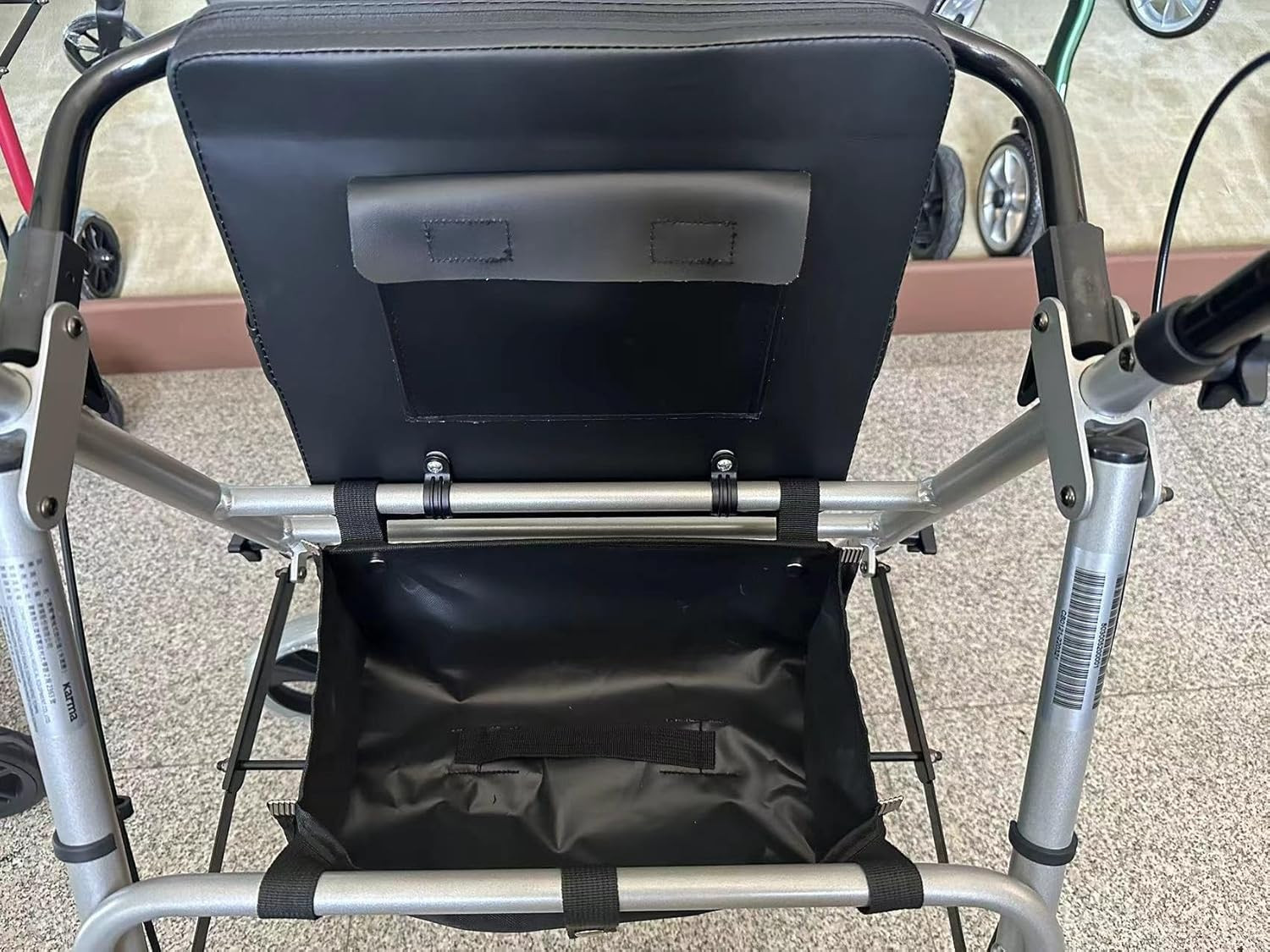 Under Seat Tote Rollator Black Bag for Rollator Walker - Medical Storage Bag Rep