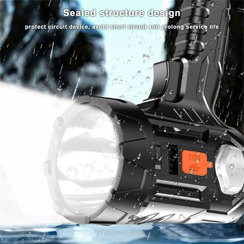900000000LM Bright Solar/USB Rechargeable LED Spotlight Flashlight Searchlight