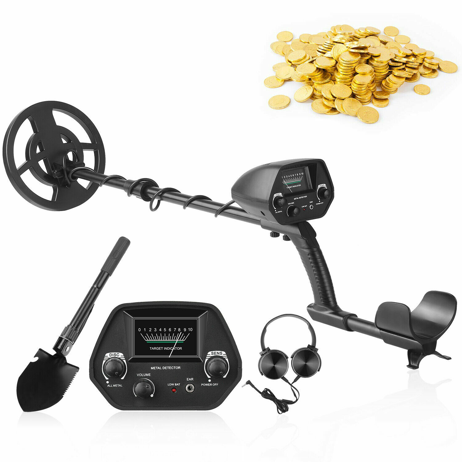 Waterproof Metal Detector Gold Hunter Underground 10'' Deep Sensitive Coil w/LCD