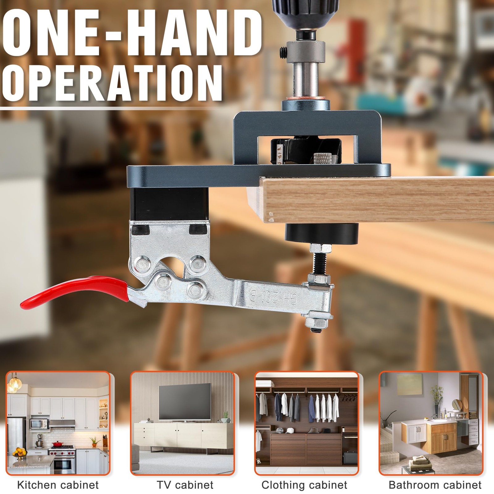 Metal Concealed Hinge Jig 35MM Cabinet Boring Puncher Woodworking Tool