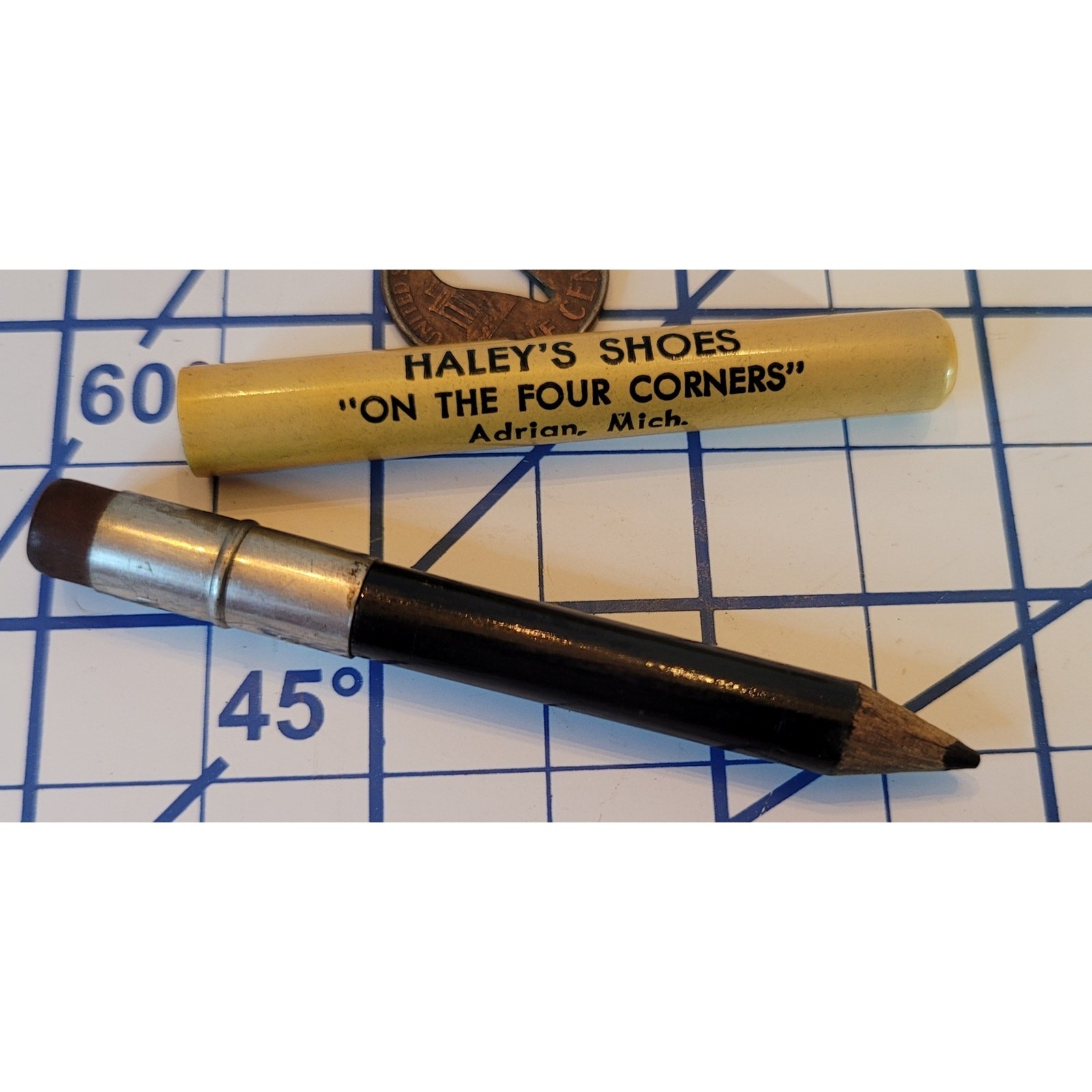 Haley's Shoes, Adrian Michigan, Vintage Bullet Pencil For Enna Jettick Shoes