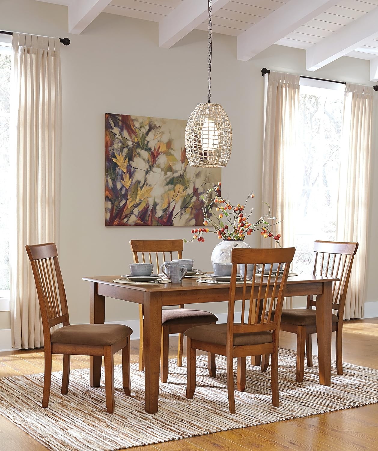 Berringer Spindle Back 18" Dining Chairs Set of 2 – Rustic Light Brown W/
