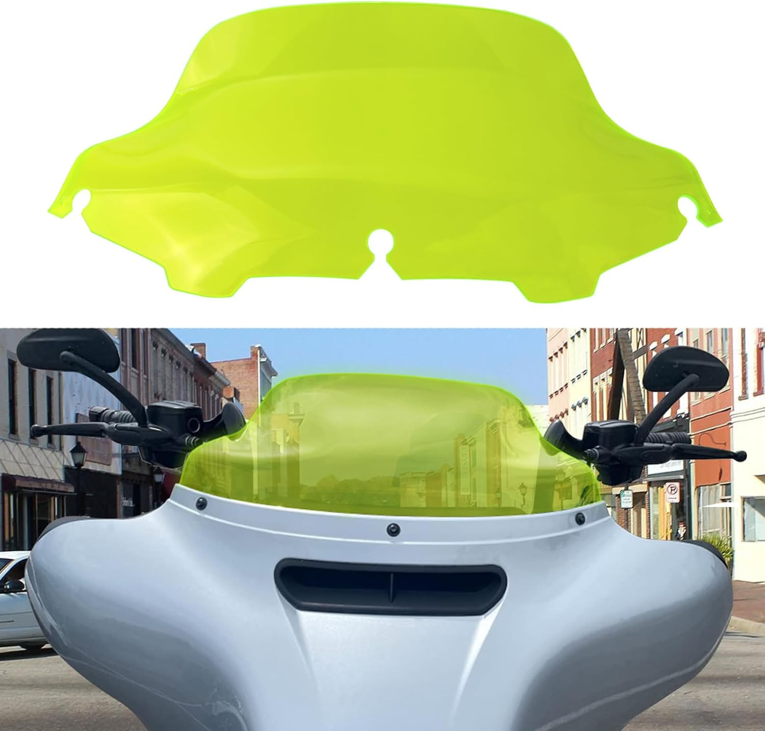 8 Inch Green Wave Windshield Windscreen for Harley Touring Electra Street Glide