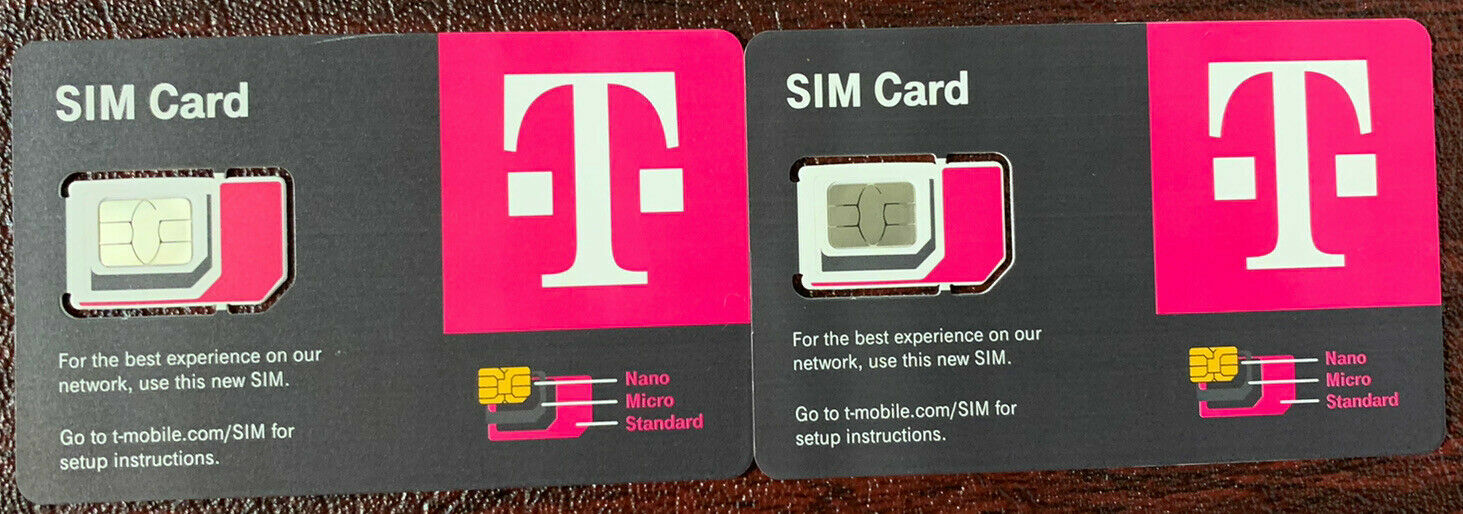 2X Genuine T-Mobile SIM CARD R15 5G 4G LTE TMobile Triple Cut Nano Micro 3 In 1