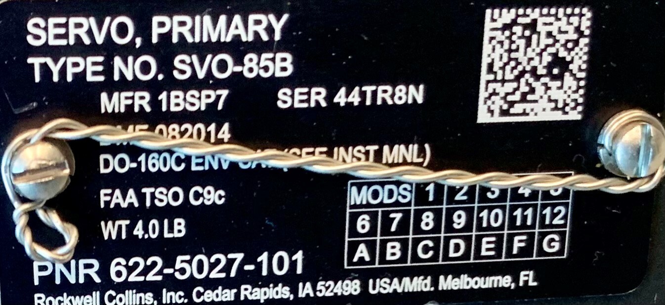 Primary Servo SVO85B 622-5027-101 Removed Working