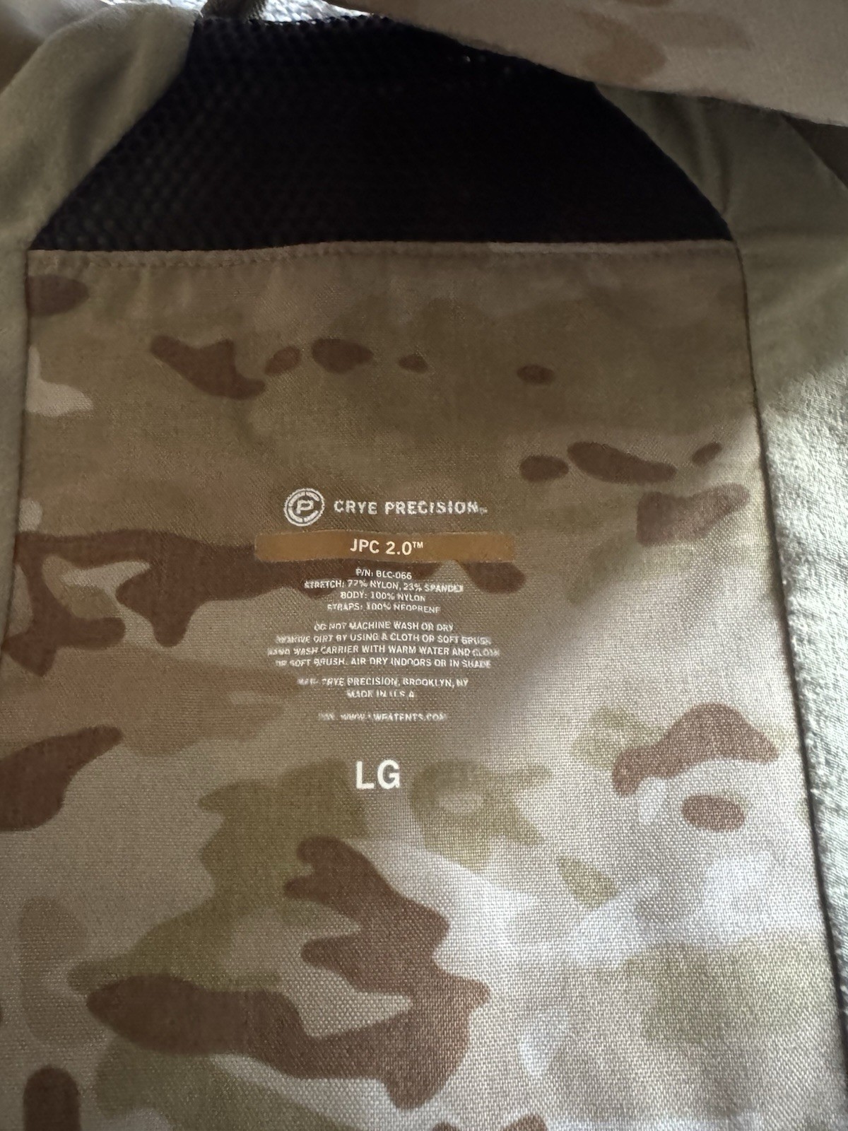 Crye Precision JPC 2.0 Plate Carrier Multicam Arid Size Large