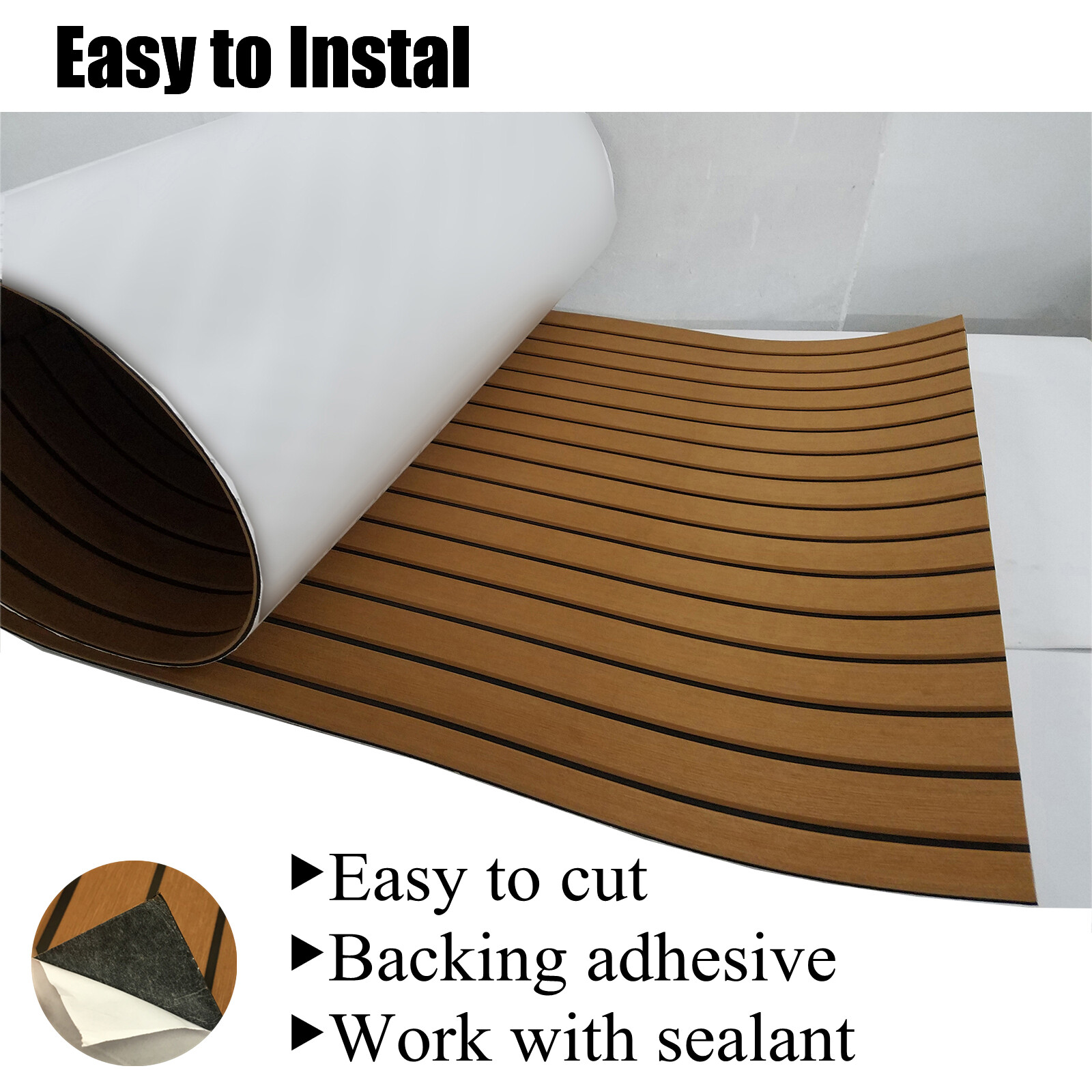 Boat Flooring Decking Sheet EVA Foam Marine Teak Deck | Adhesive Backing