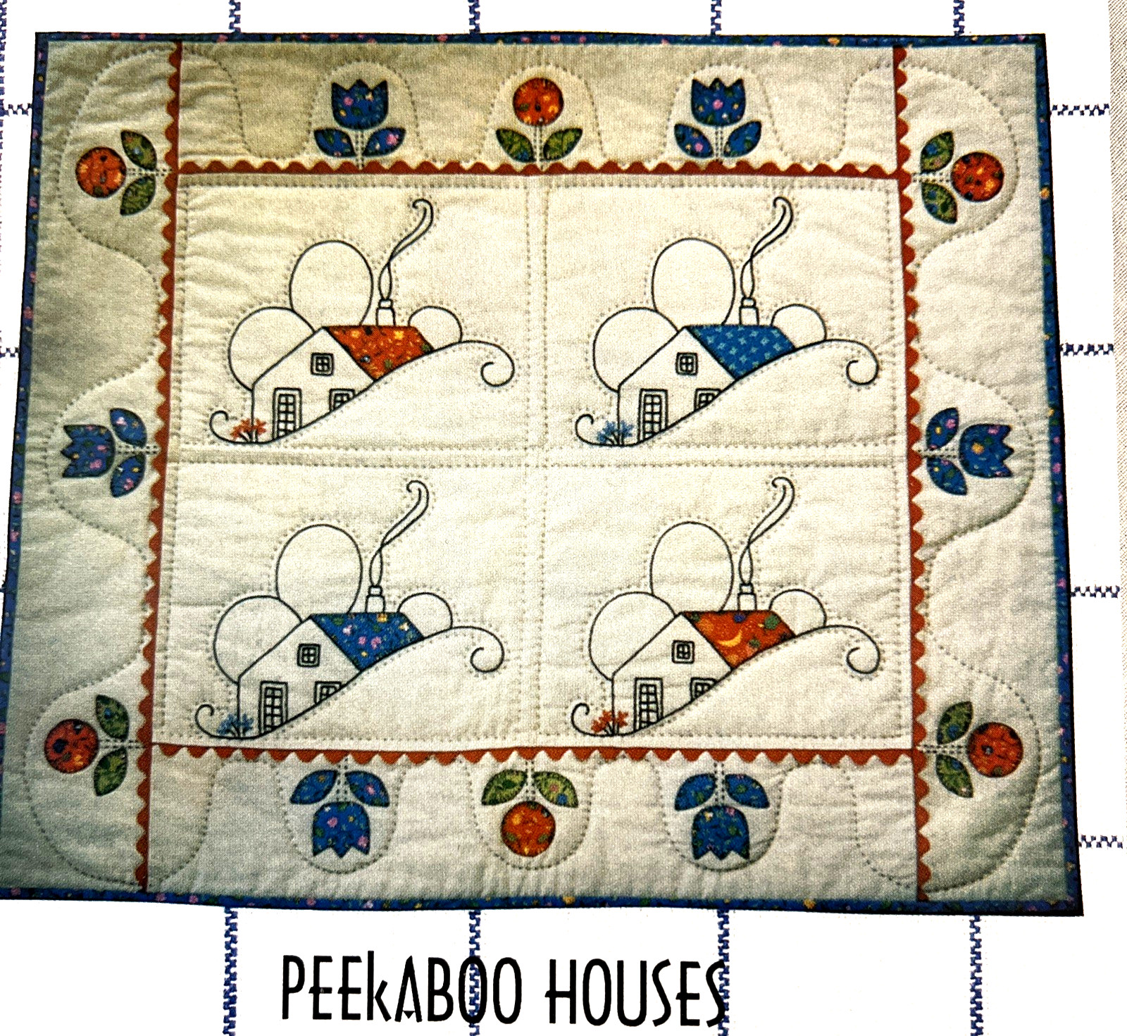 Betty Alderman Designs PEEKABOO HOUSES 28.5x24.5" quilt pattern 1999
