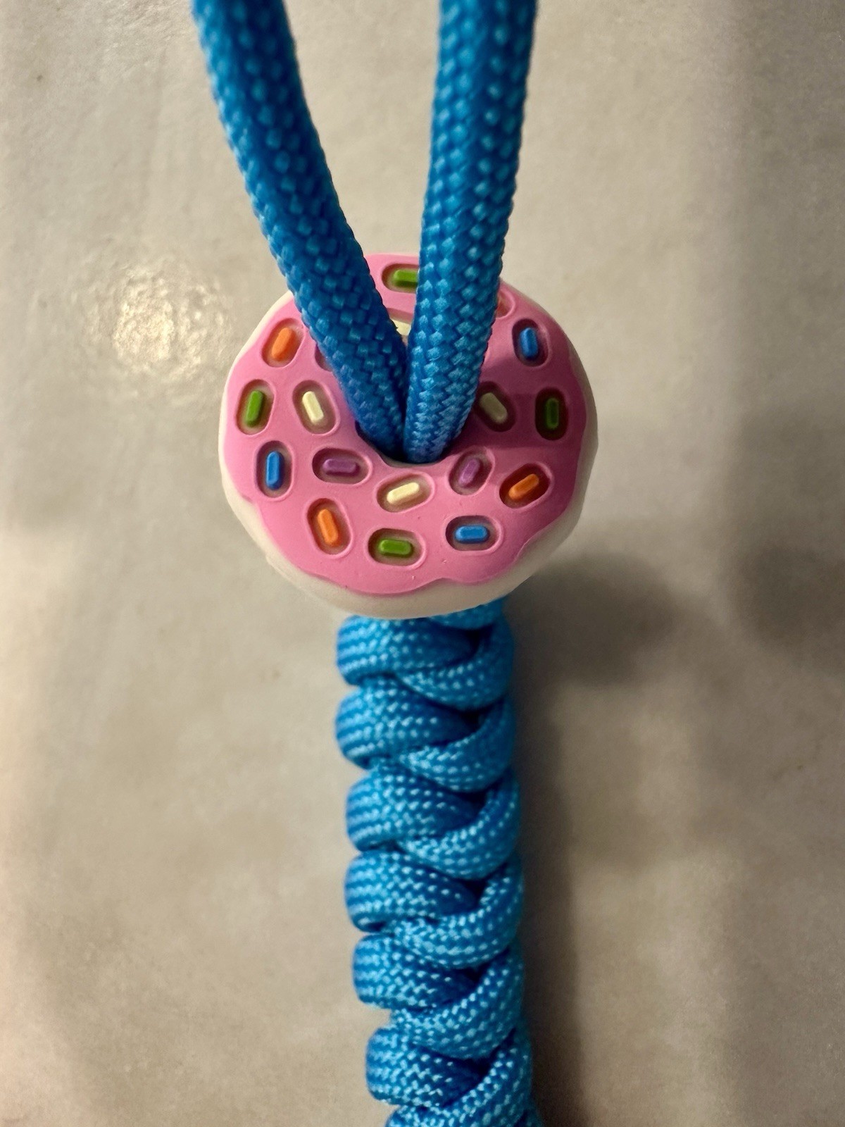 Dessert Warrior Inspired 550 Paracord lanyard with silicone Donut Warrior