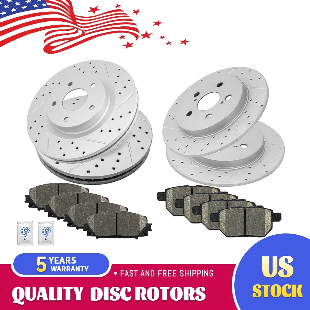 Front Rear Brake Rotor And Ceramic Pad For 2010-2015 Toyota Prius Lexus CT200h