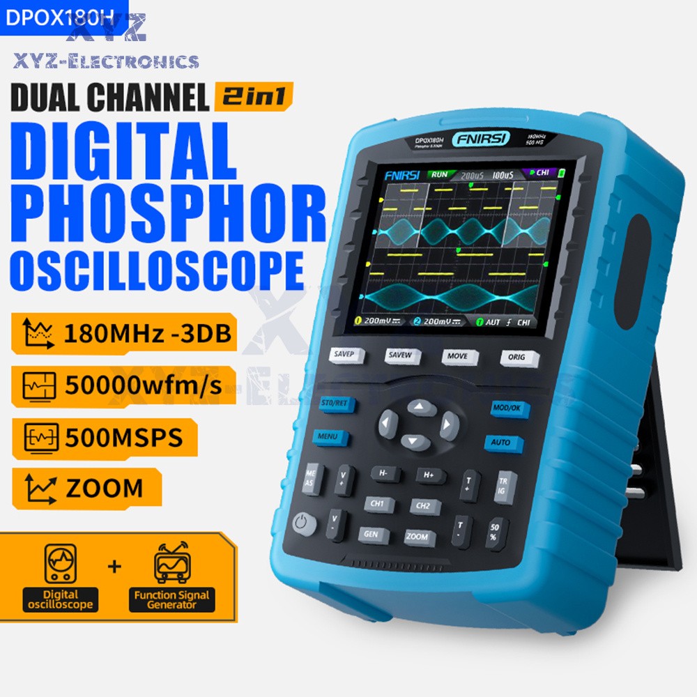 FNIRSI DPOX180H 180MHz -3DB 500MSPS Digital Oscilloscope & Signal Generator