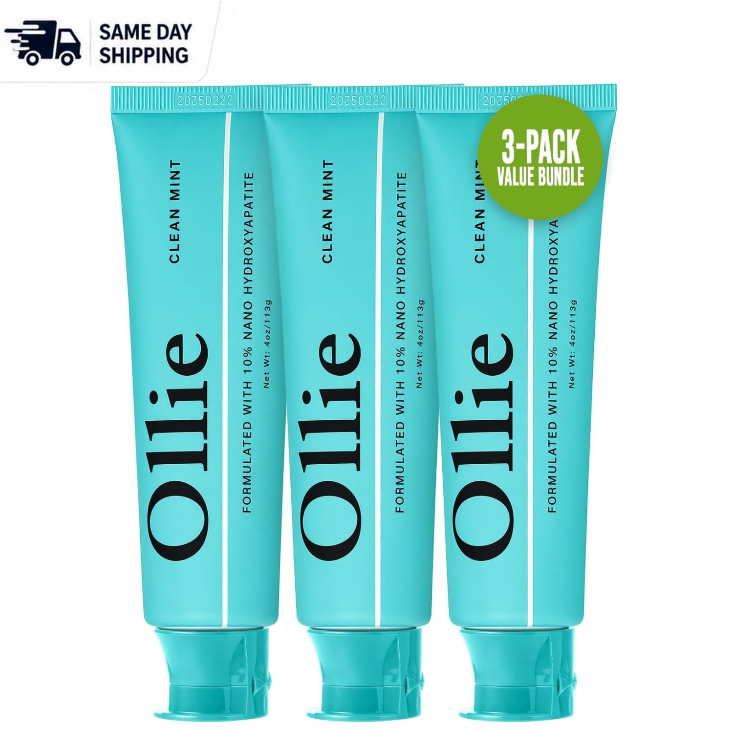 Natural Toothpaste with 10% Nano Hydroxyapatite, Dental Care Simplified, 4oz x3