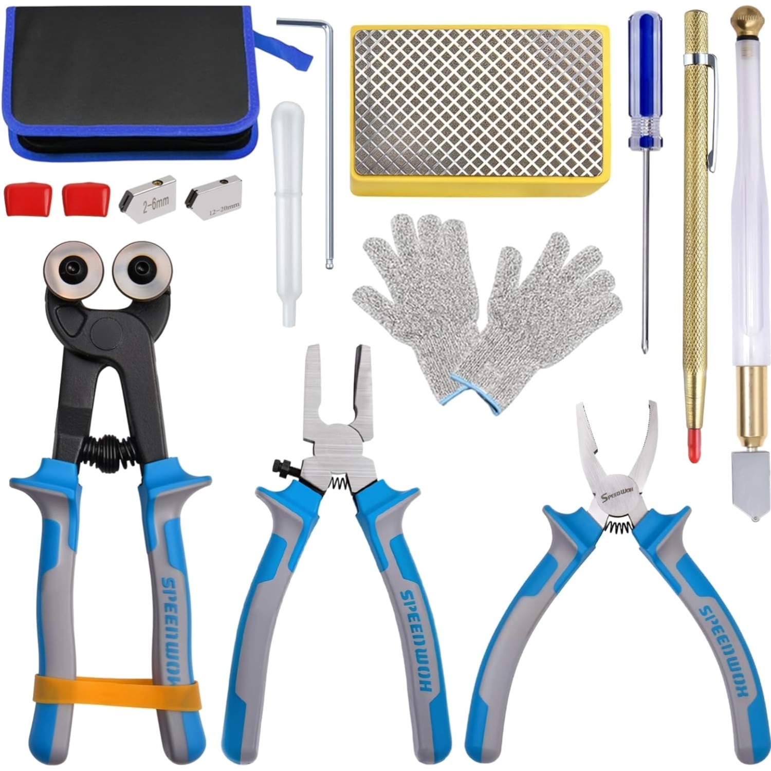 Glass Pliers Set for Cutting, Breaking, and Gripping Tiles and Mosaics
