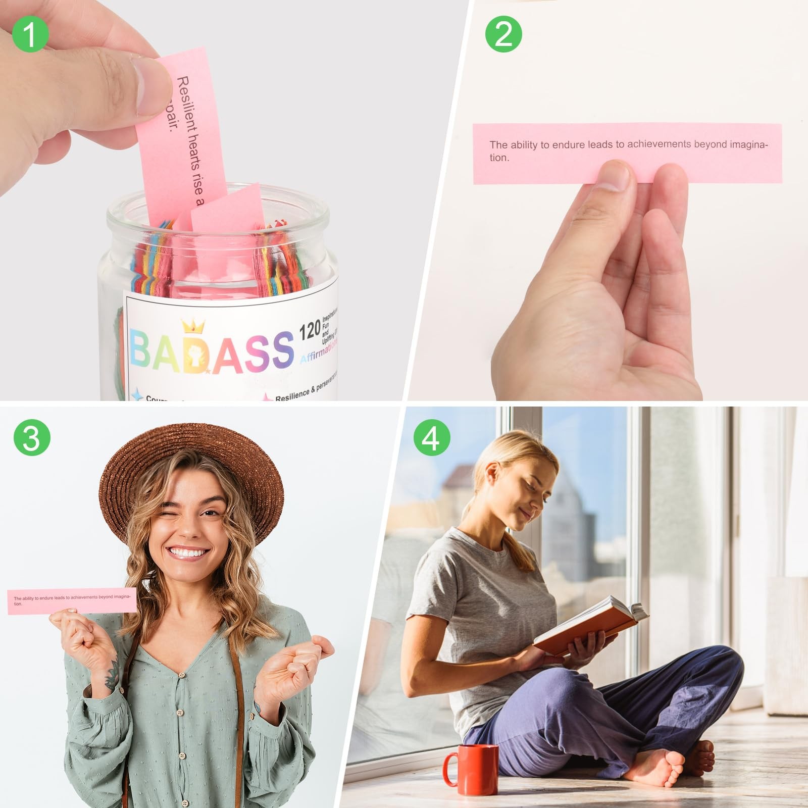 Badass Affirmations Jar, Positive Jar for Courage