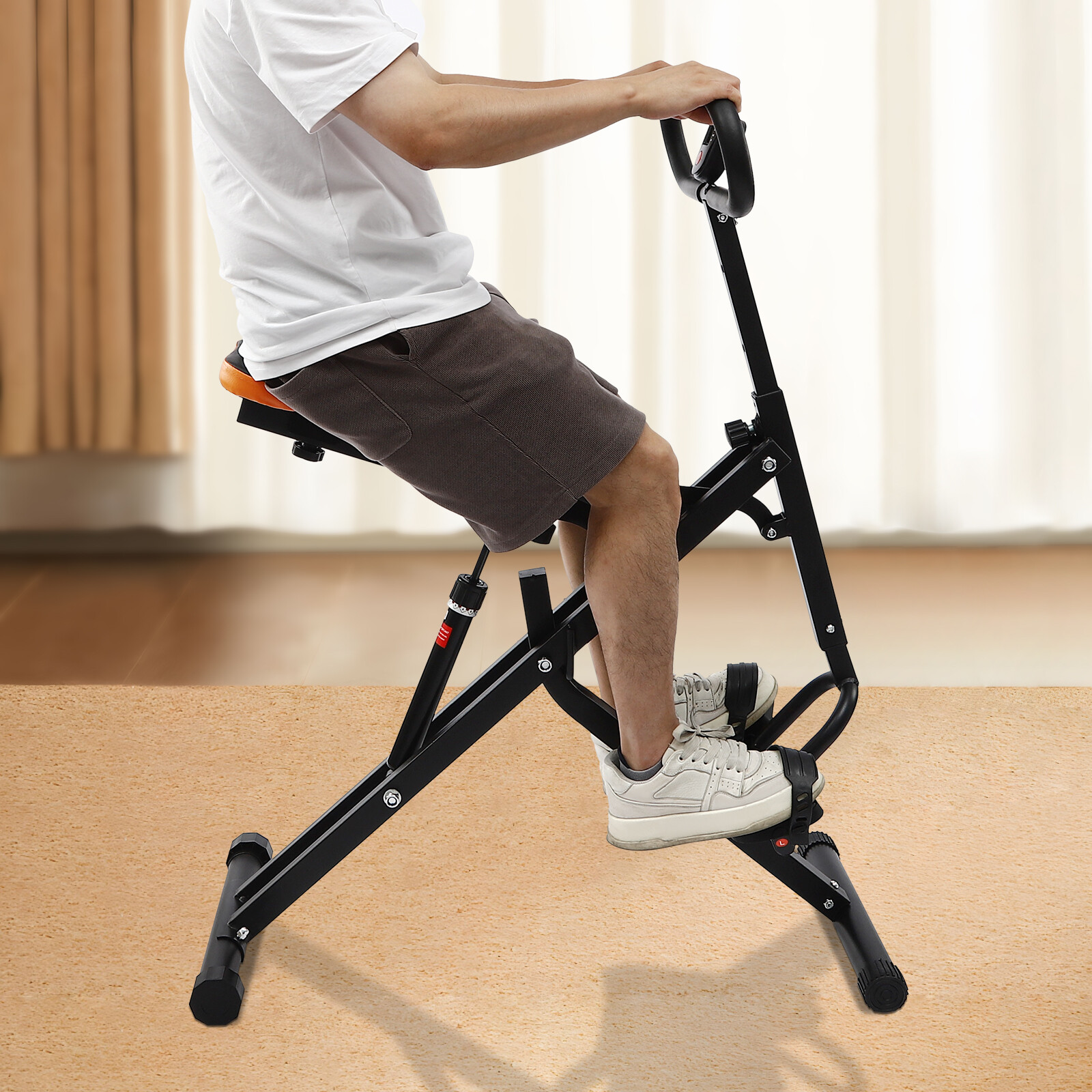 Foldable Squat Assist Trainer Home Gym Machine with LCD Display