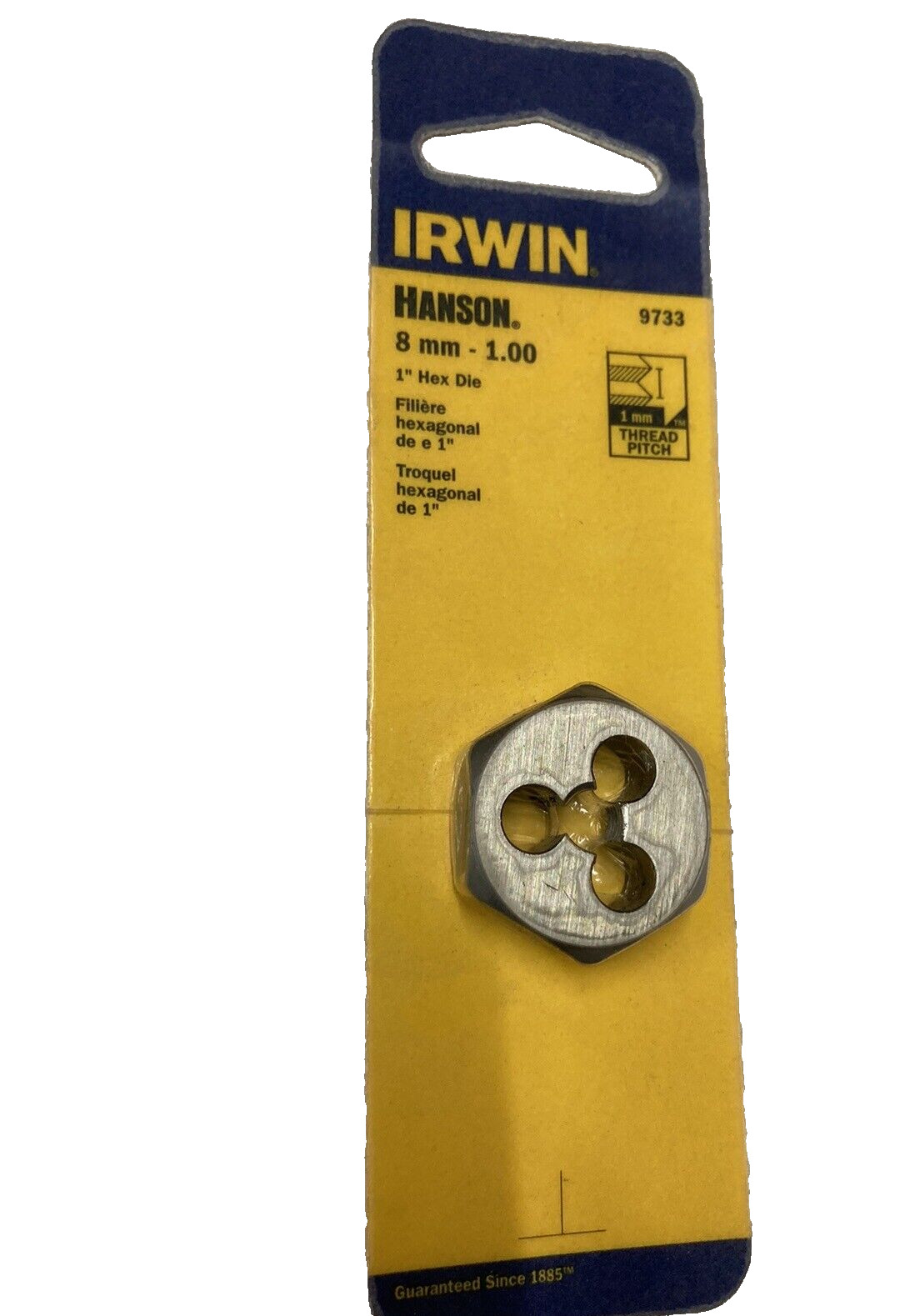 IRWIN 9733 CARBON STEEL DIE QUALITY 8mm-1.00 Brand New in Package