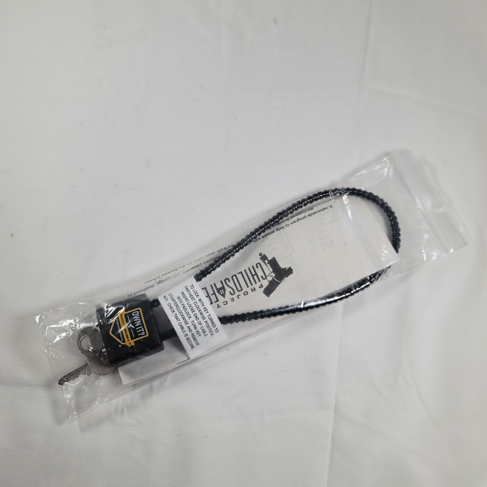 Gun Lock Cable Style 2 Keys Own It Respect It Secure It Project Child Safe New