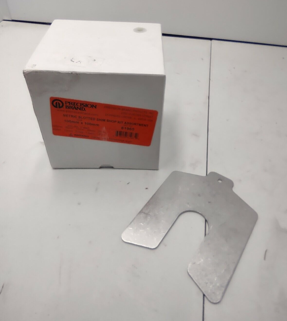 Precision Brand 81965 100 PCS 0.025 to 2.000mm Thickness Stainless Slotted Shims