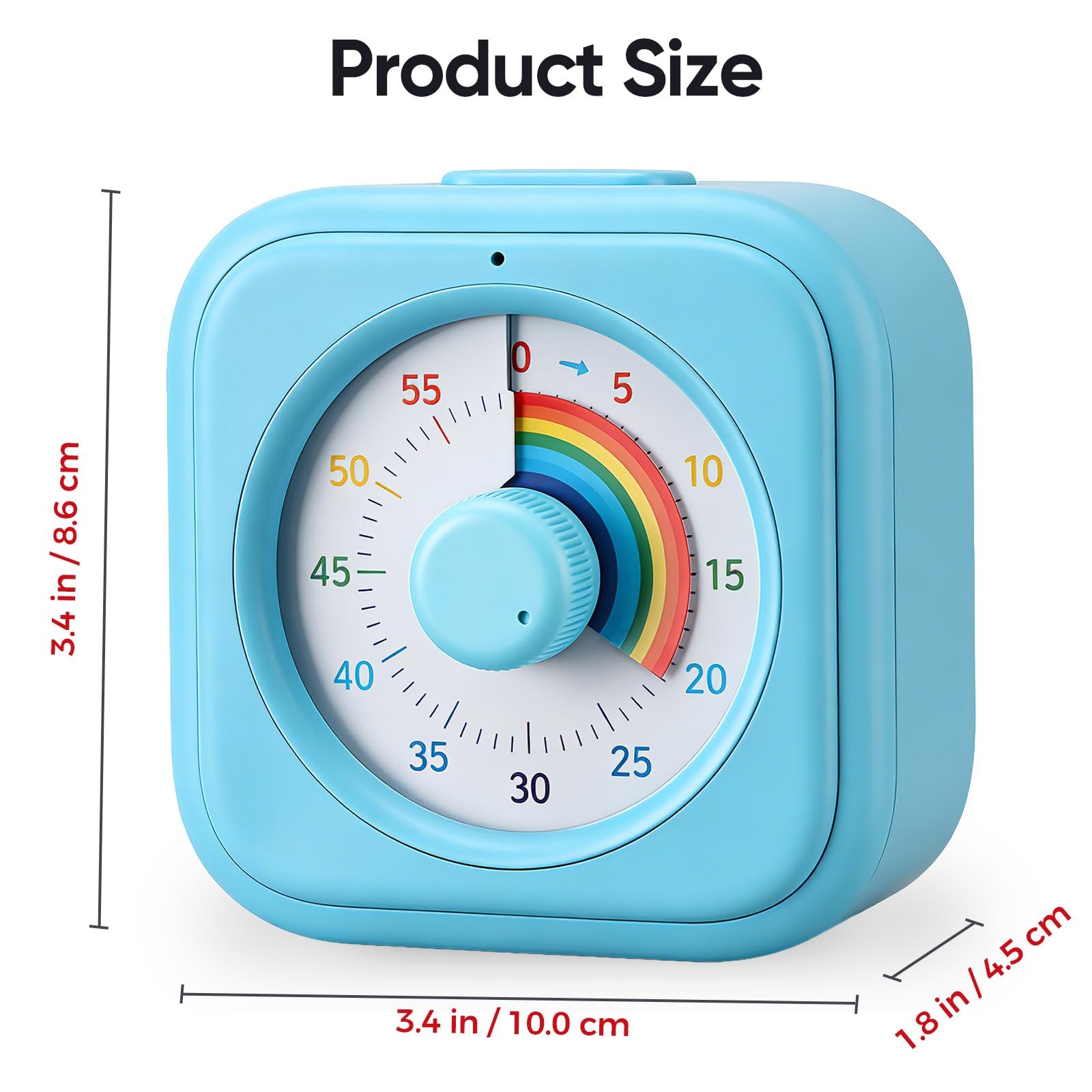 Rainbow Visual Timer for Kids, 60 Minute Silent Countdown Clock with Color Di...