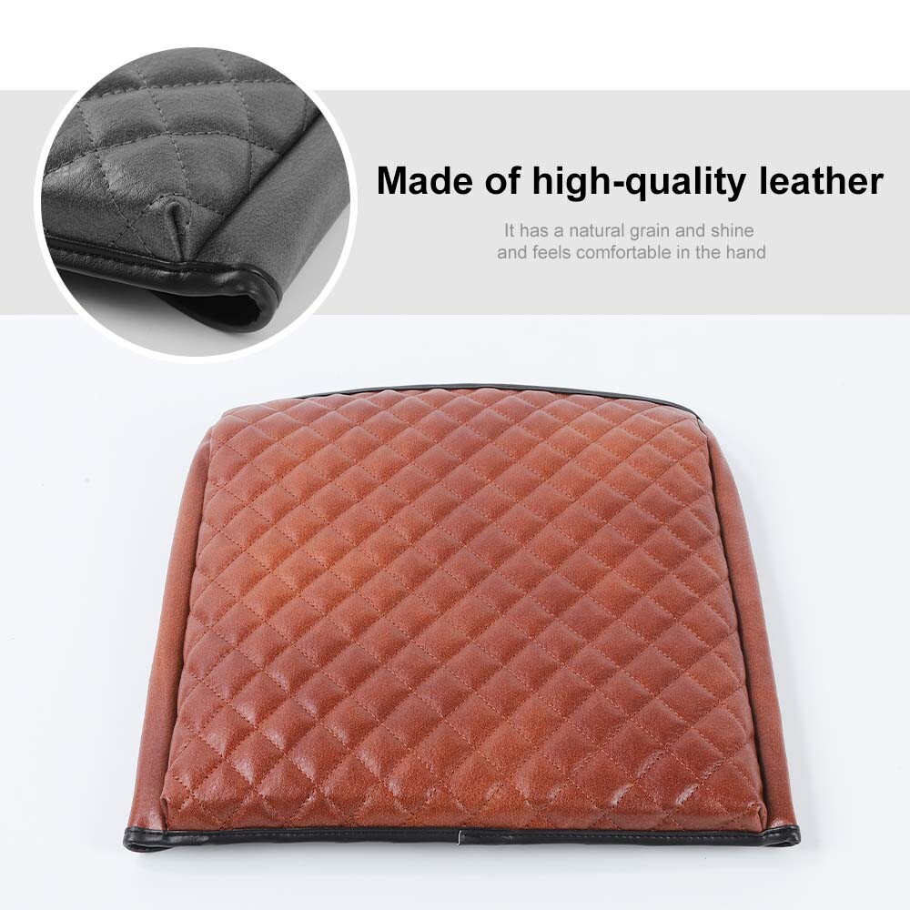 Leather Brown Center Console Armrest Box Pad Cover Protector For Ford F150 2021+