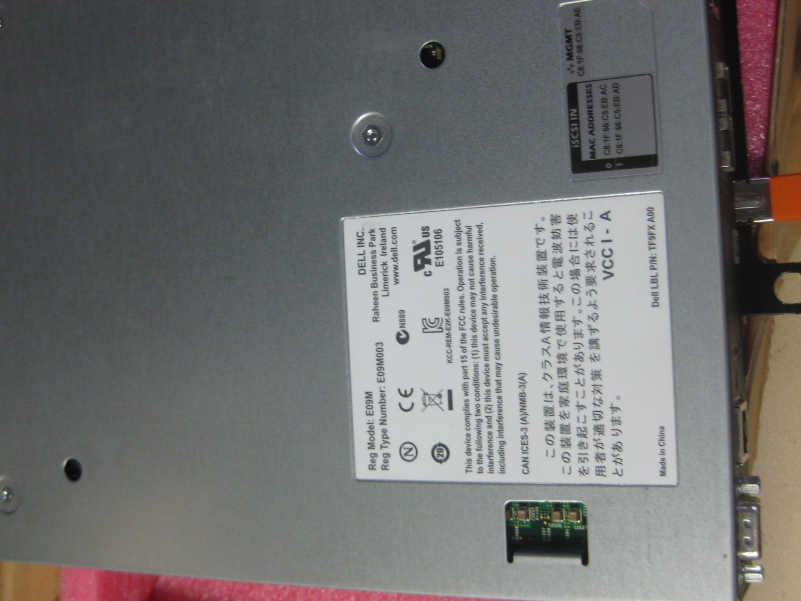 Dell EqualLogic Type 15 Controller Module PS6210 DCY2N 0DCY2N