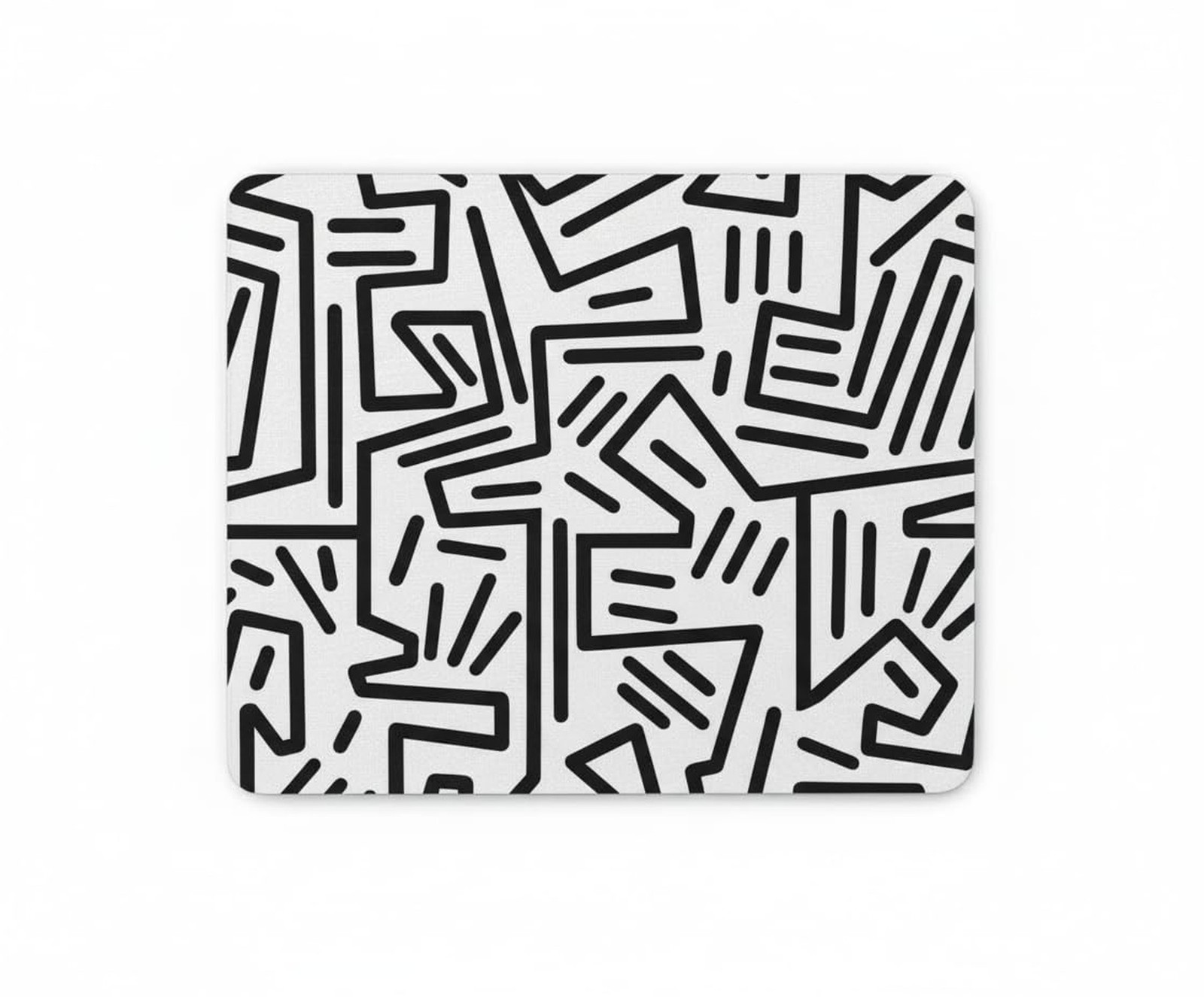 Small White Mouse Pad with Black Line Art Design | Small Mouse Pad for Laptop...