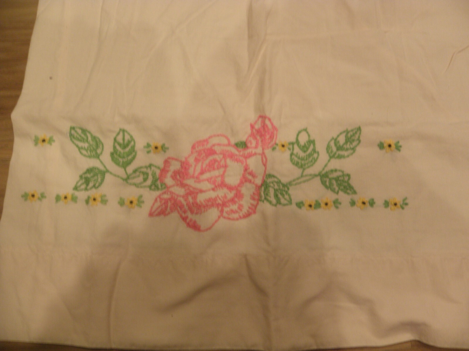 Hand-Embroidered Standard Pillow Case