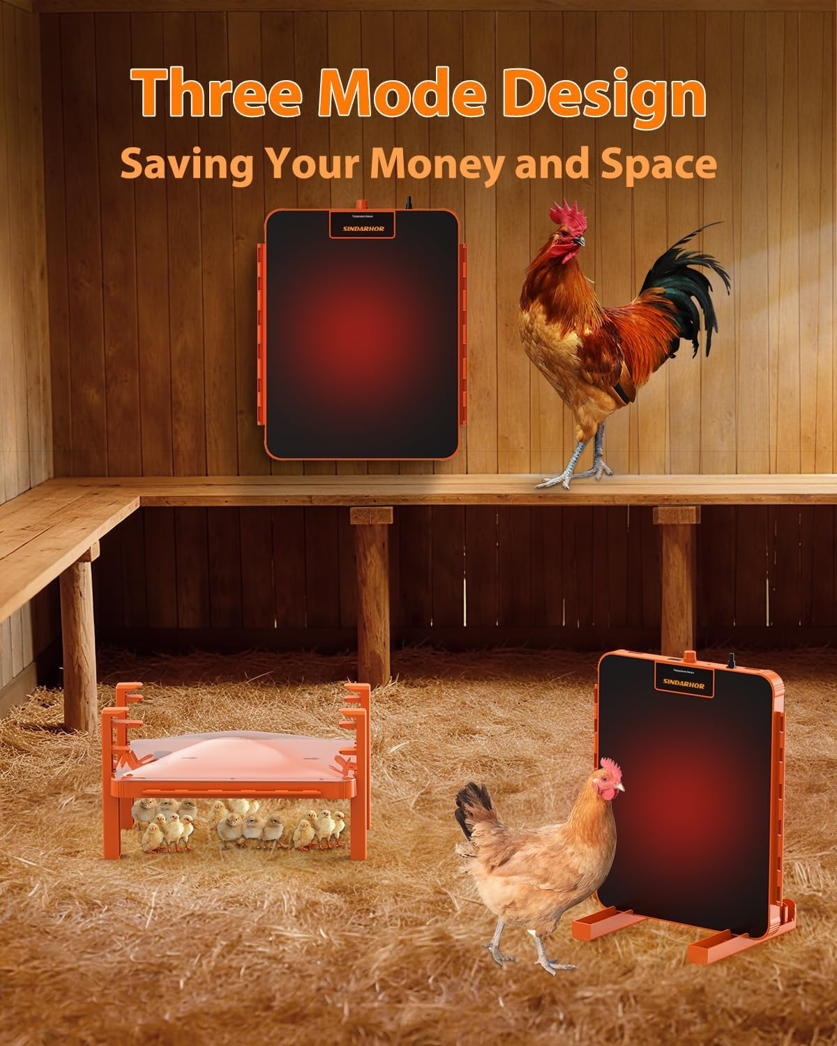 Smart Chicken Coop Heater - Chick Brooder Heat Plate with Temperature Sensor - H
