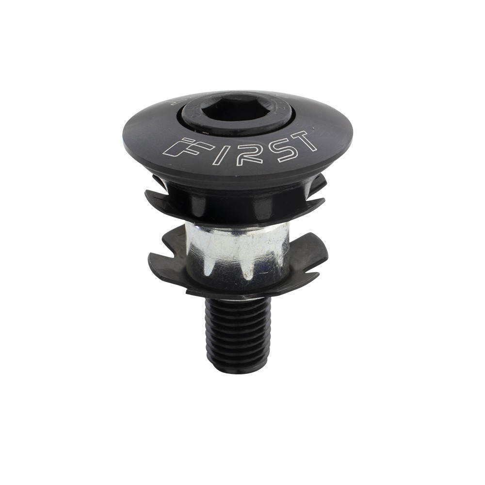 PRO+ ALLOY BICYCLE HEADSET SPACER TAP 1-1/8 CAPS W/HOLLOW BOLT BLACK