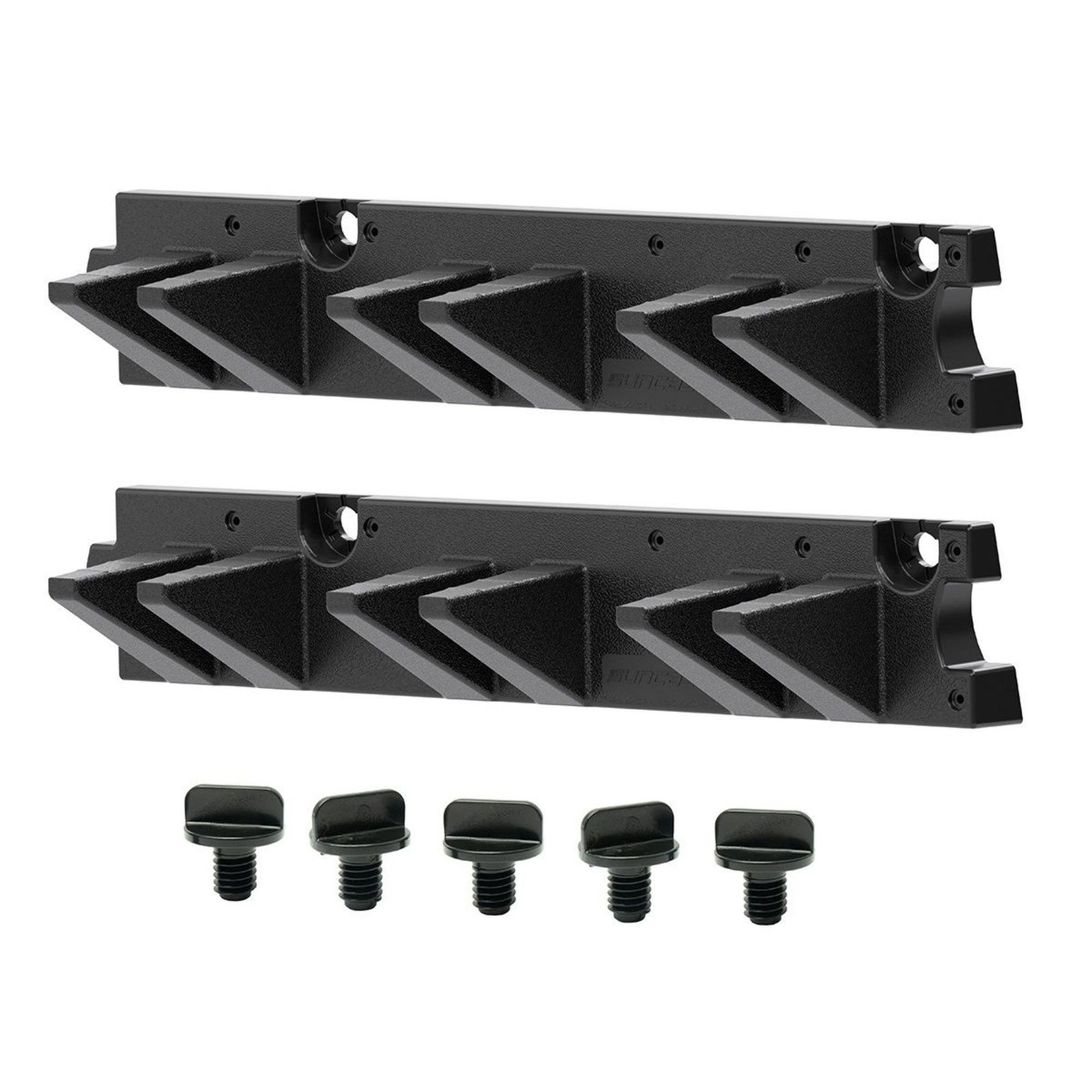 Suncast Long Handle Garage Wall Tool Organizer, Resin Storage Hanger Rack, Black
