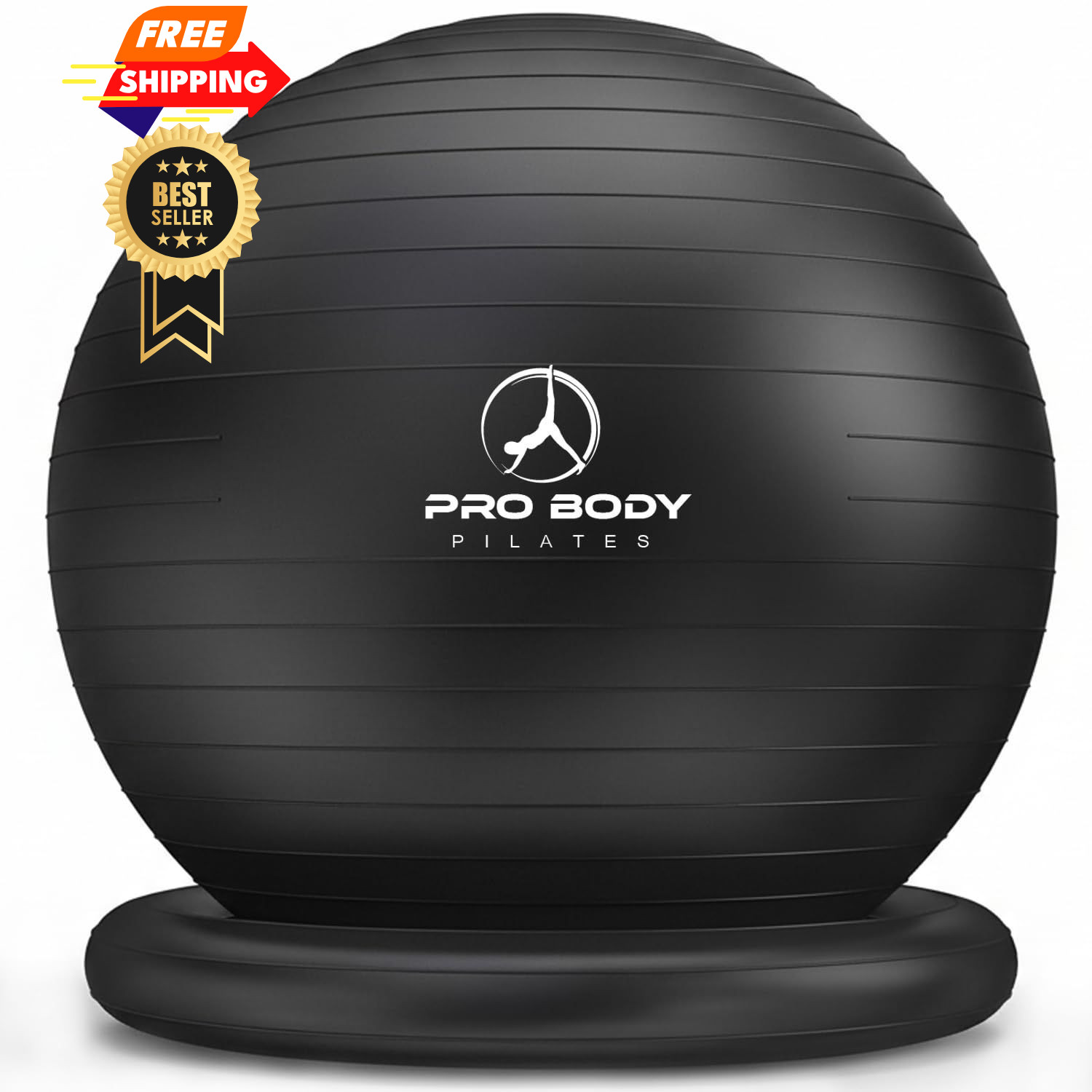 ProBody Pilates Yoga Ball Chair, Exercise 23-26 inches/58-65 cm, Black