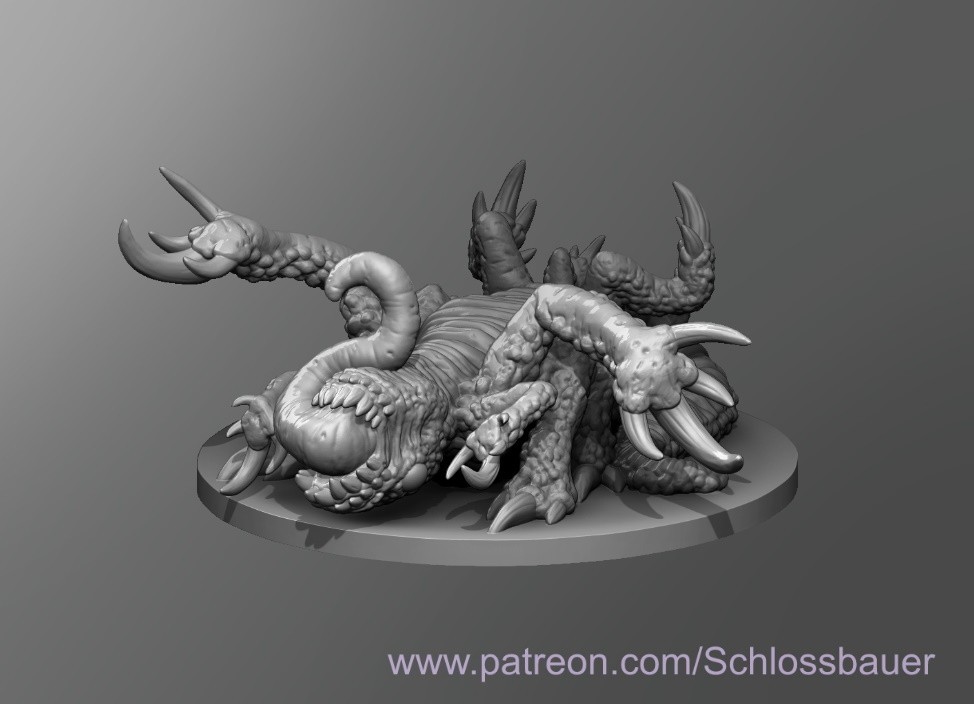 Mutated Lizard Creature Monster Manual 28mm Scale DND D&D Tabletop Miniature