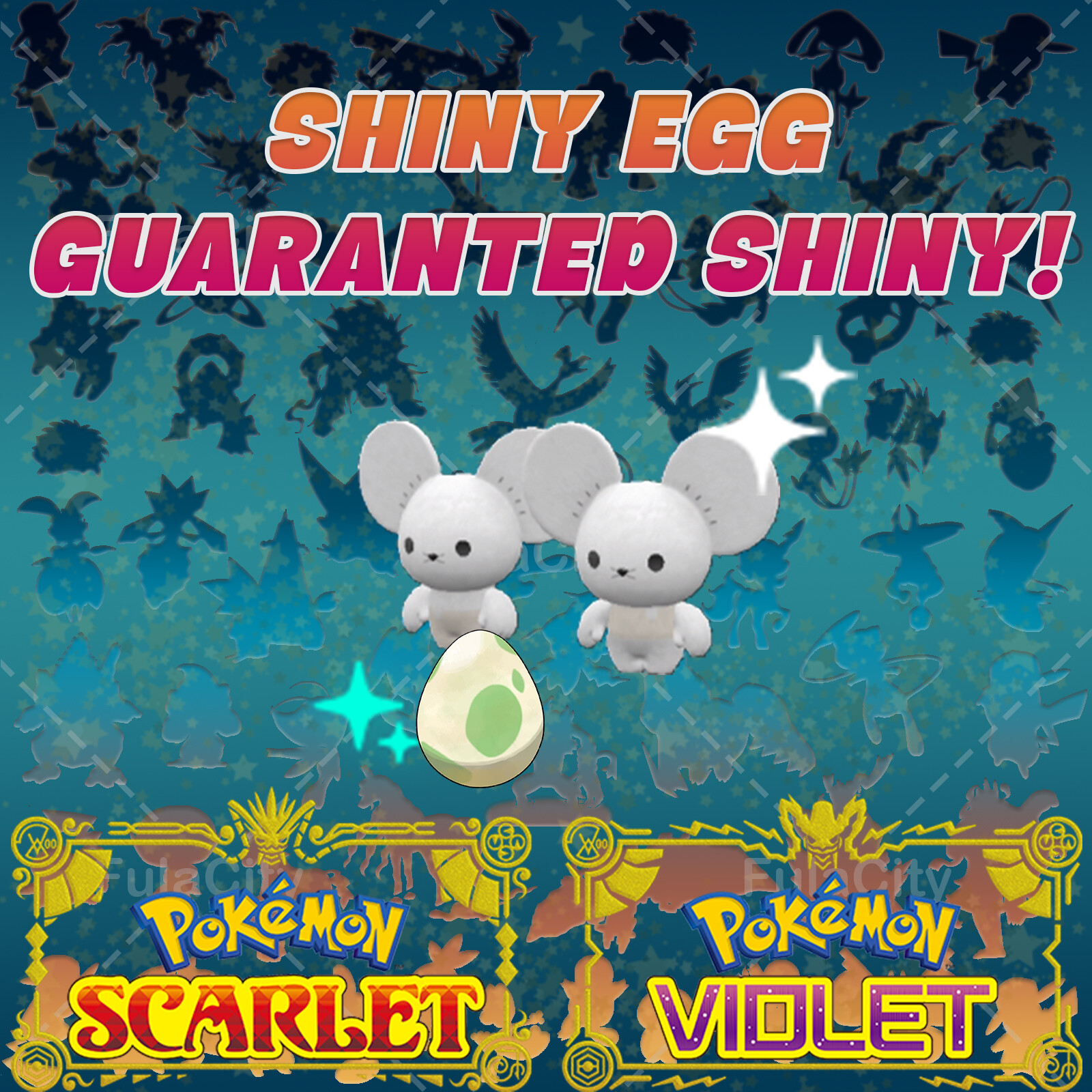 TANDEMAUS POKEMON SCARLET VIOLET ✨ SHINY EGG 6 IV ✨ CUSTOM AVAILABLE ✨