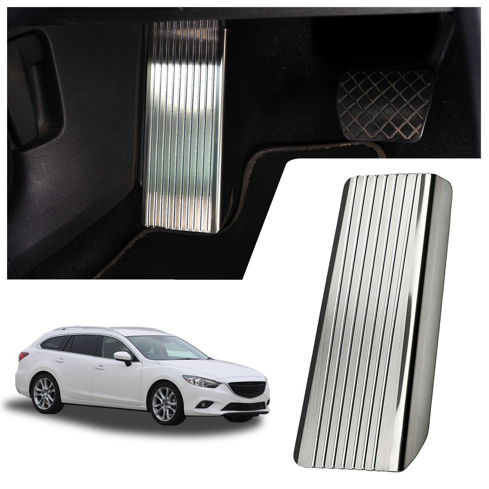 Footrest for Mazda 6 Estate III (GJ1/GL) 2013-2024 Brushed Silver