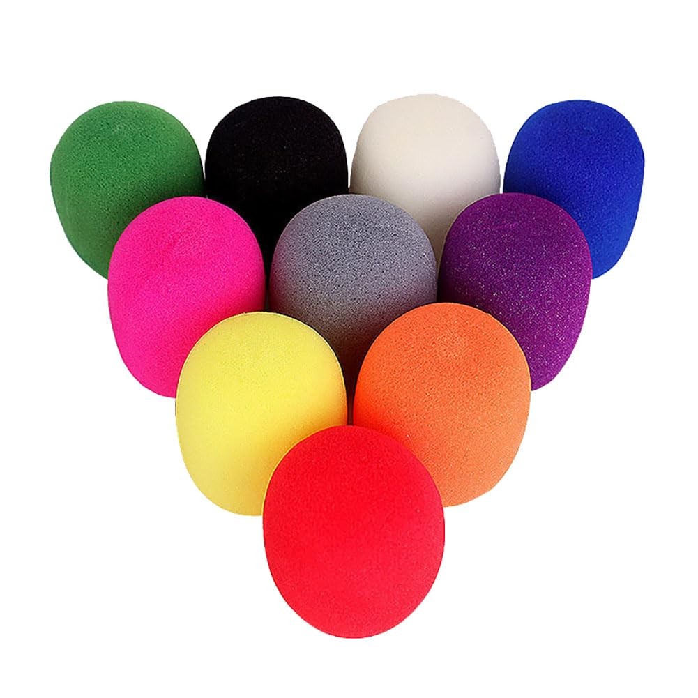 10 Pack Microphone Headset Windscreen Sponge Foam Mic Cover Windscreens