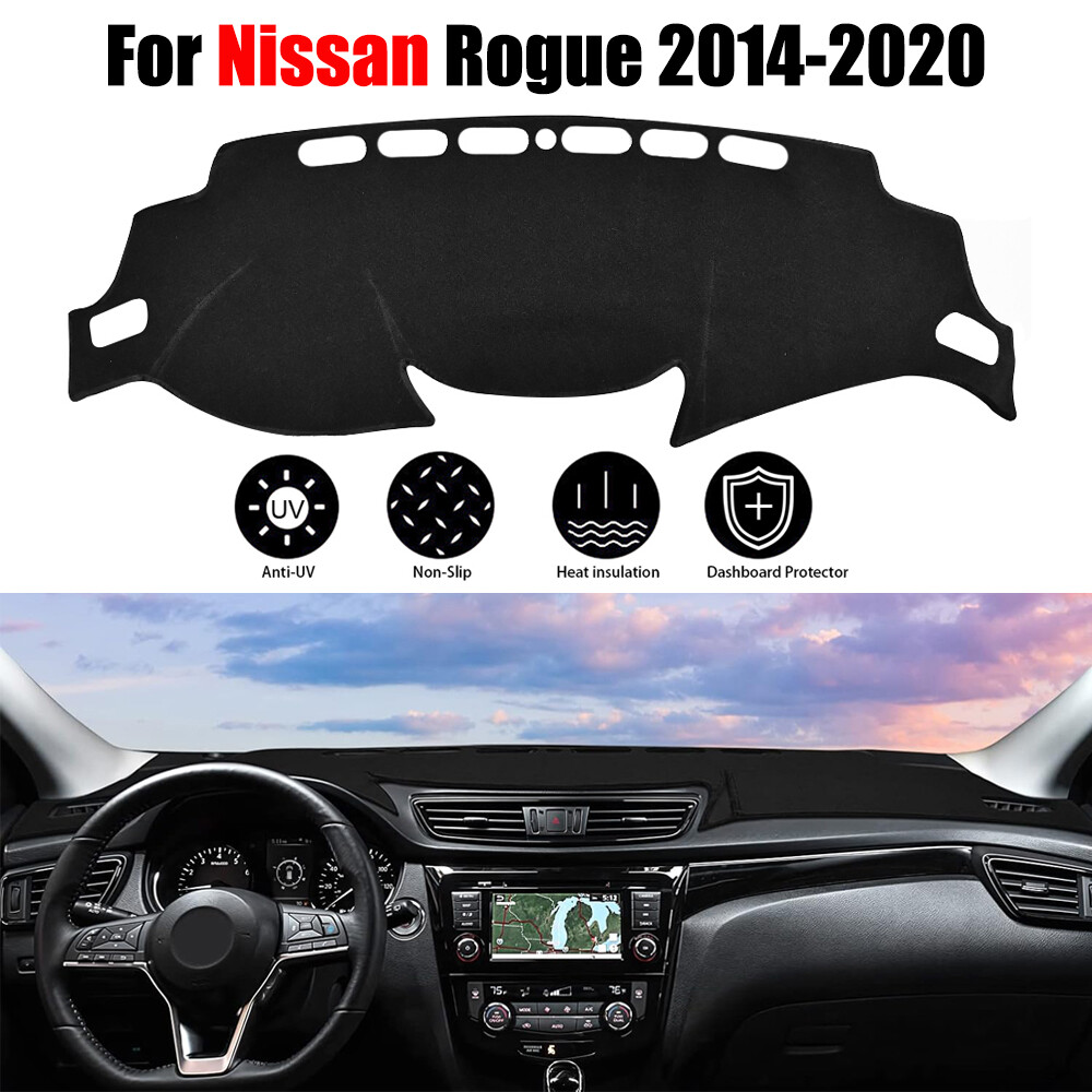 Black Dash Cover Dashboard Mat Car Interior Sun Pad For Nissan Rogue 2014-2020