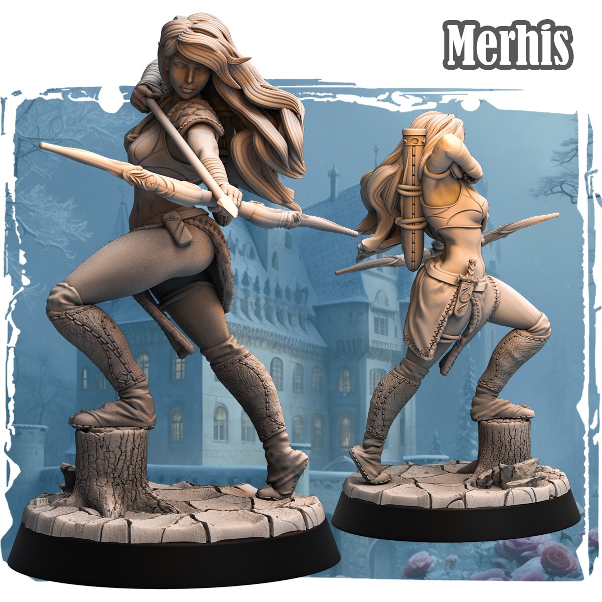 Dungeons & Dragons Playable Character Female Human Elf - Merhis - Ranger, Archer