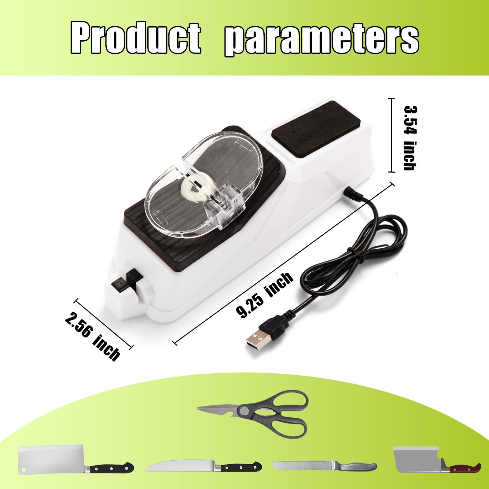 Electric Knife Sharpener,Professional Knife Sharpener Tool for Home,(USB) Dou...