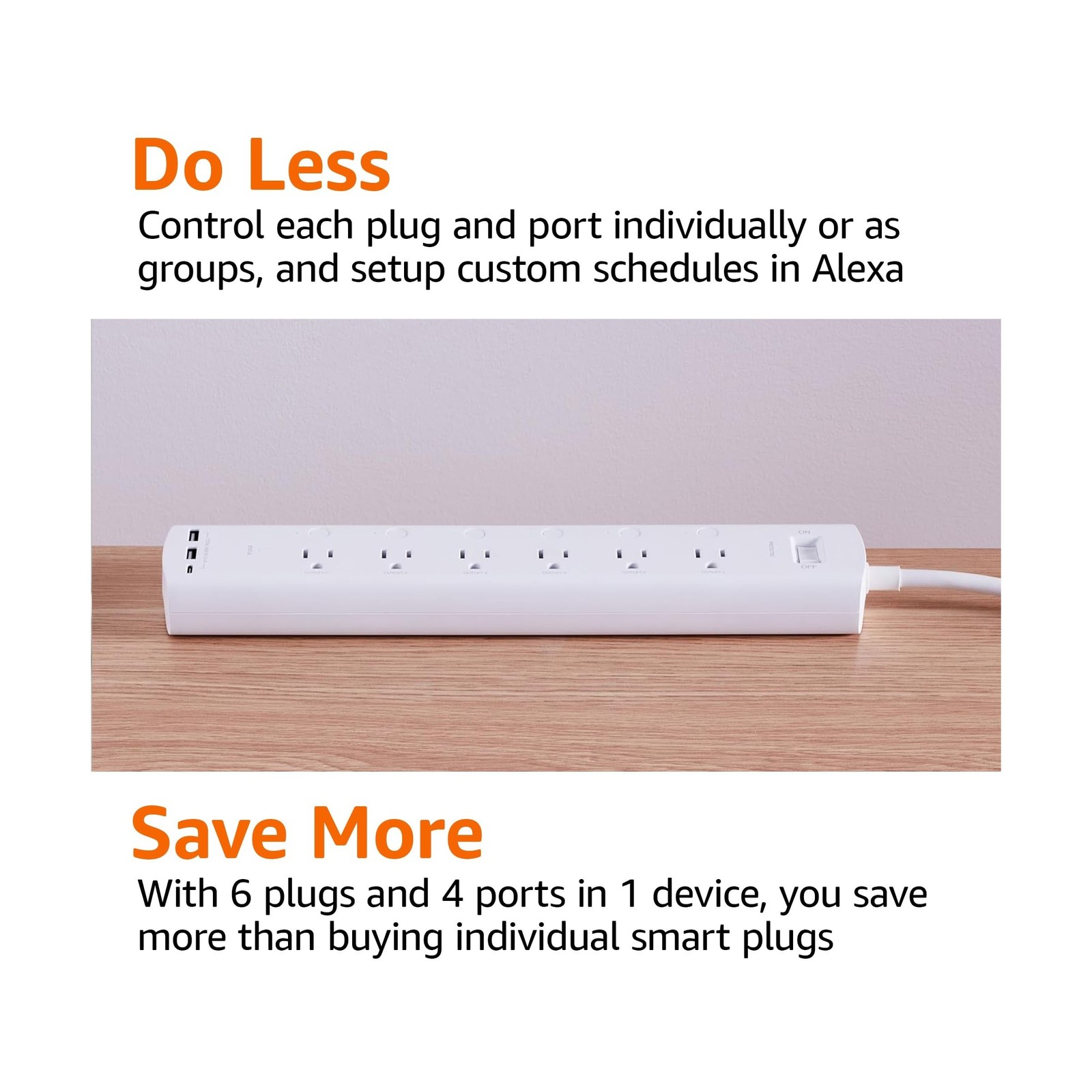 Amazon Basics Smart Plug Power Strip with 6 Individually Contro... FAST USA SHIP