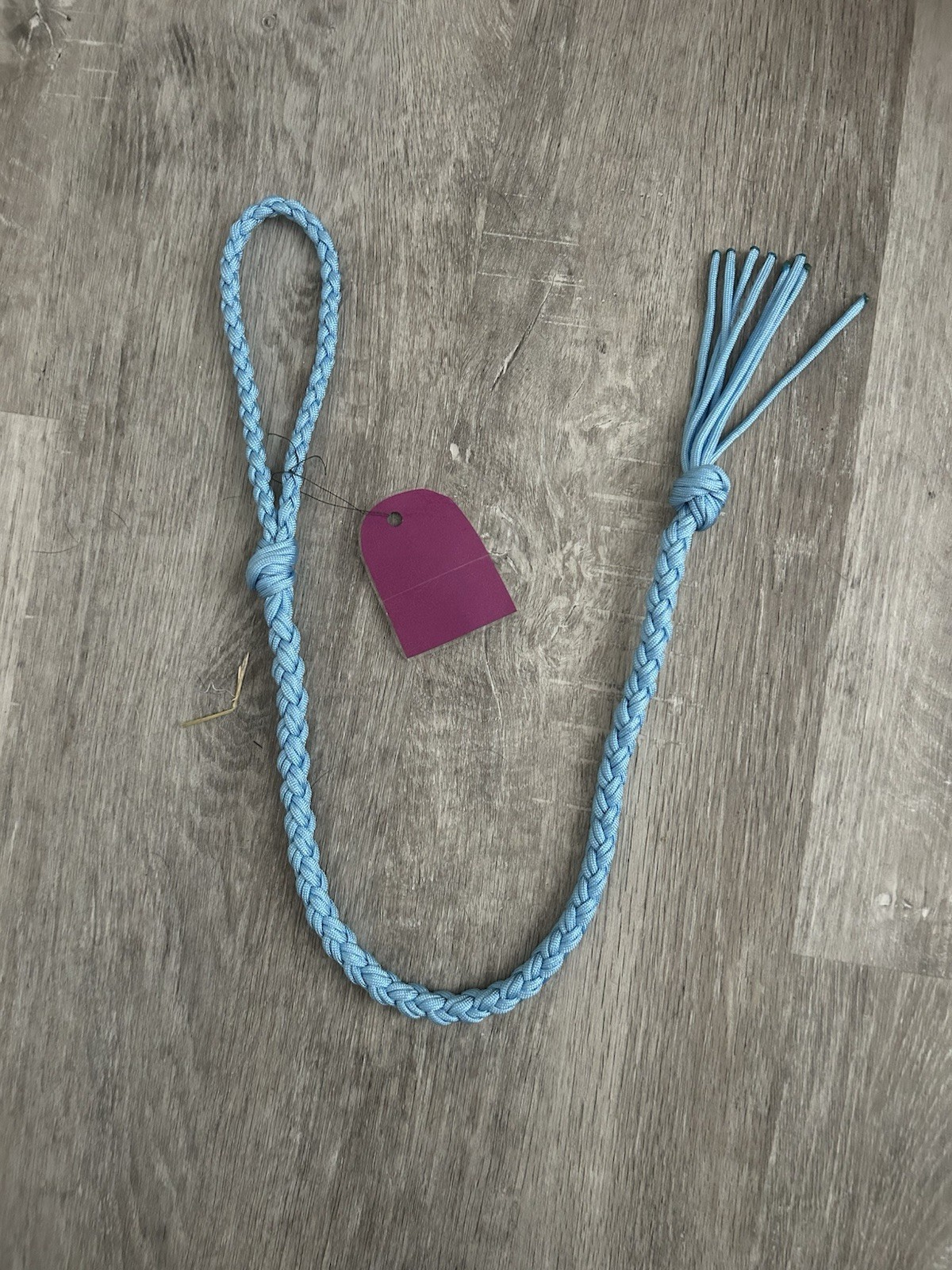 Light Blue Over Under Whip Made From Paracord