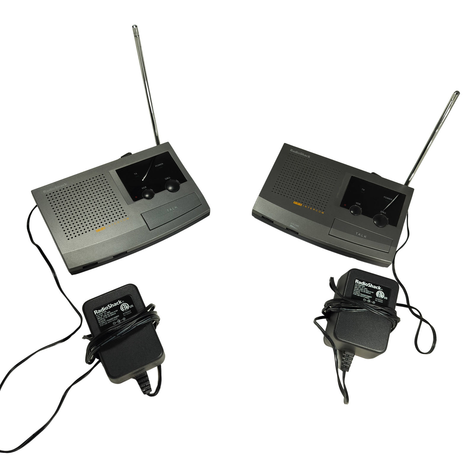 Lot of 2 Working RadioShack AC Powered Desktop FRS Intercom Cat. No. 21-1845