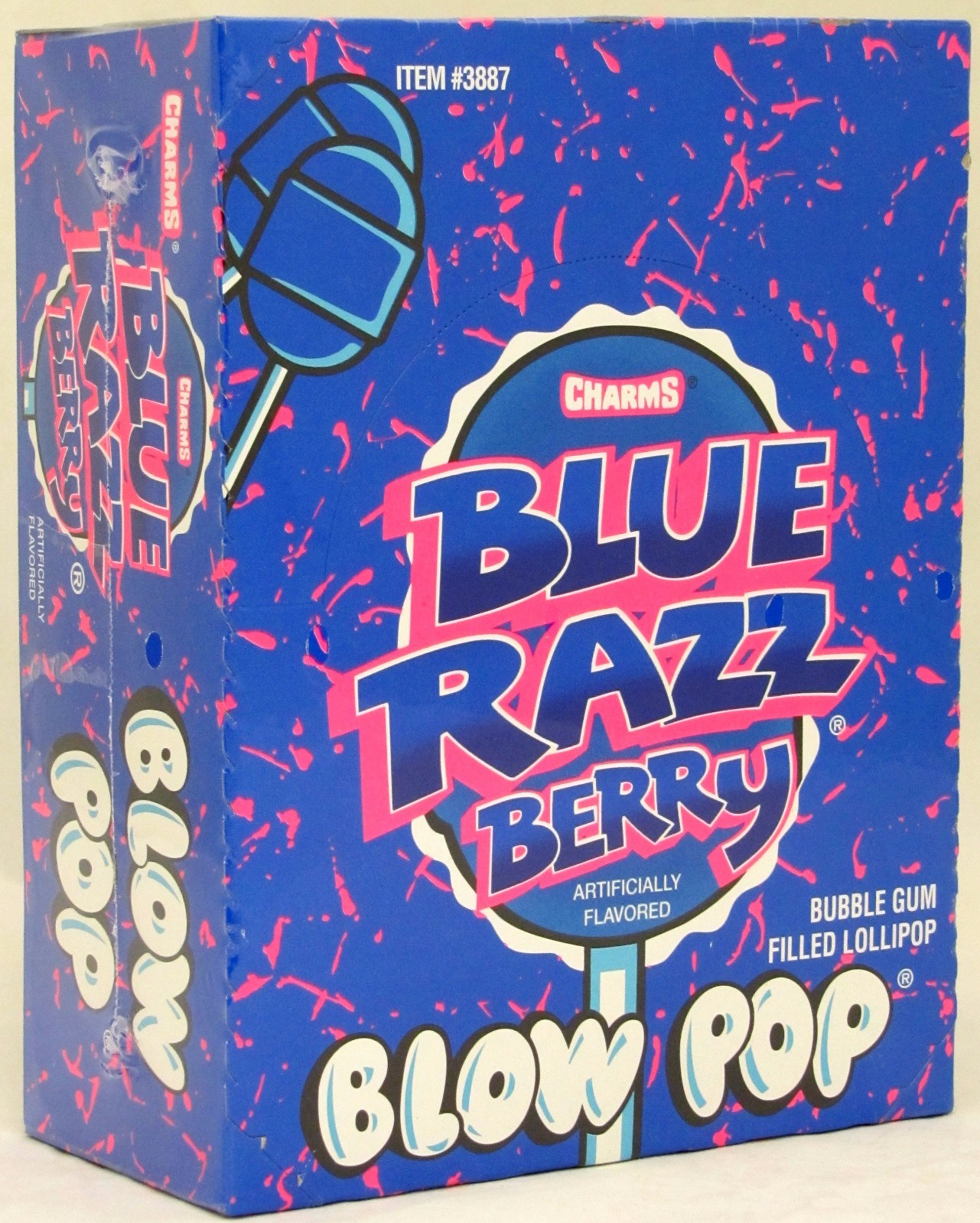 Charms Blow Pops Blue Raspberry Berry Suckers Candy Pop Bulk Lollipops 48 ct Box