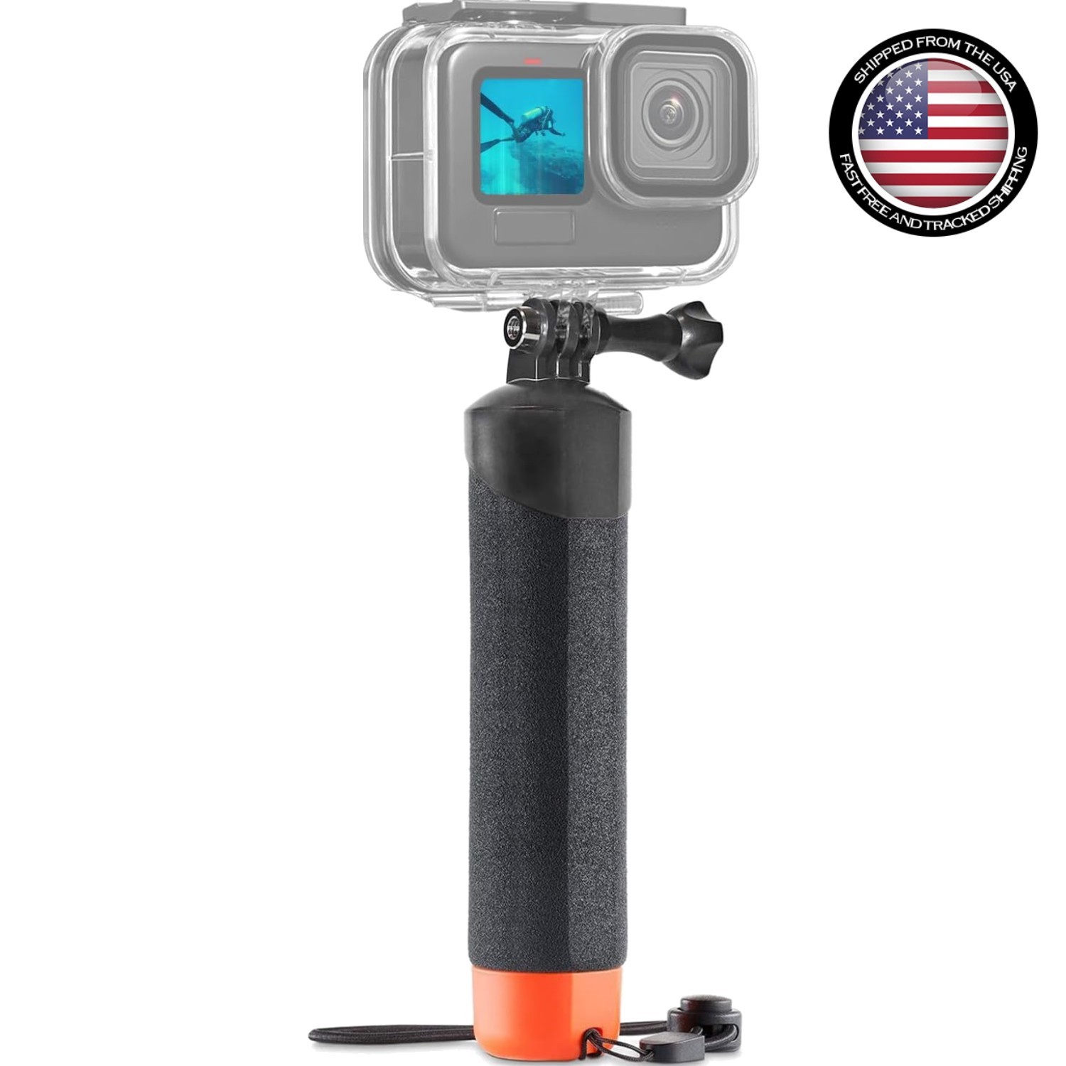 Versatile Waterproof Hand Grip for Action Cameras - Compact & Lightweight Design