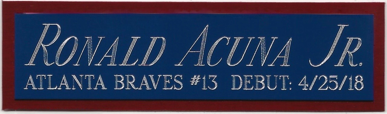 RONALD ACUNA JR. BRAVES NAMEPLATE AUTOGRAPHED Signed BAT-JERSEY-BASEBALL-PHOTO